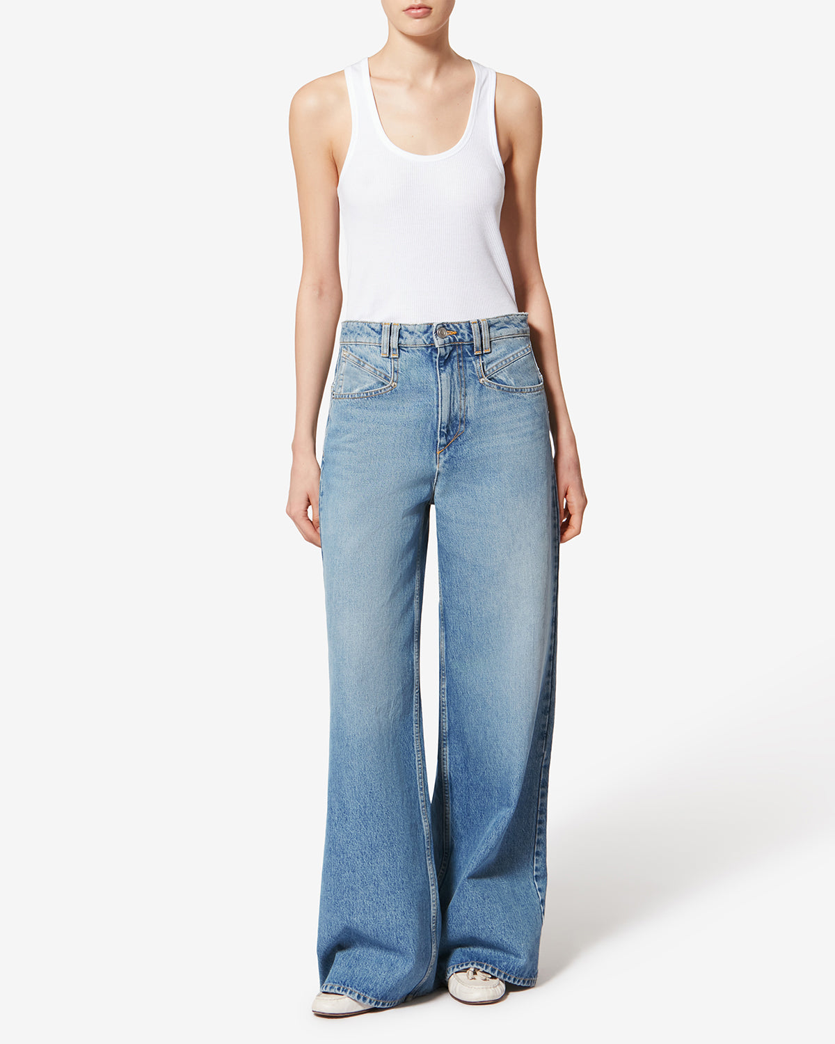 Lemony cotton pants - Light blue - Woman - 1