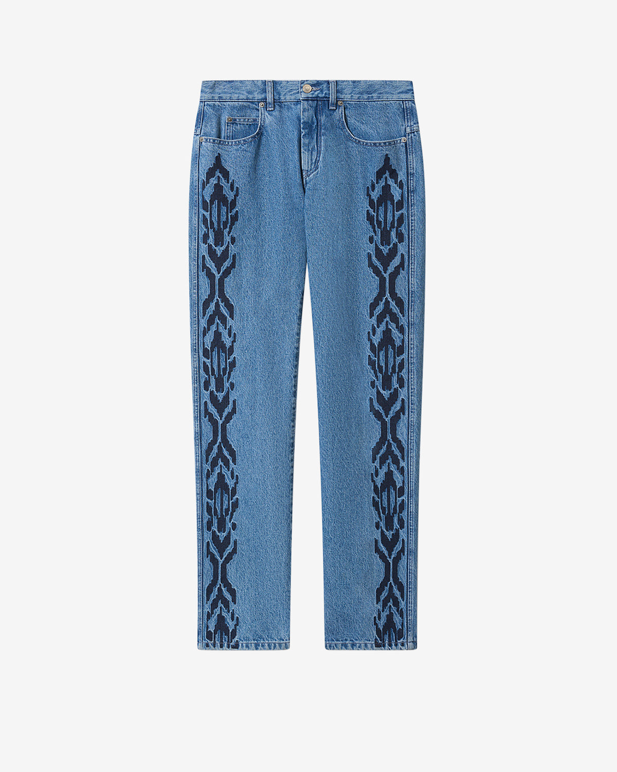 Pantalón vaquero con 5 bolsillos de denim bordado lewis - Azul - Man - 5