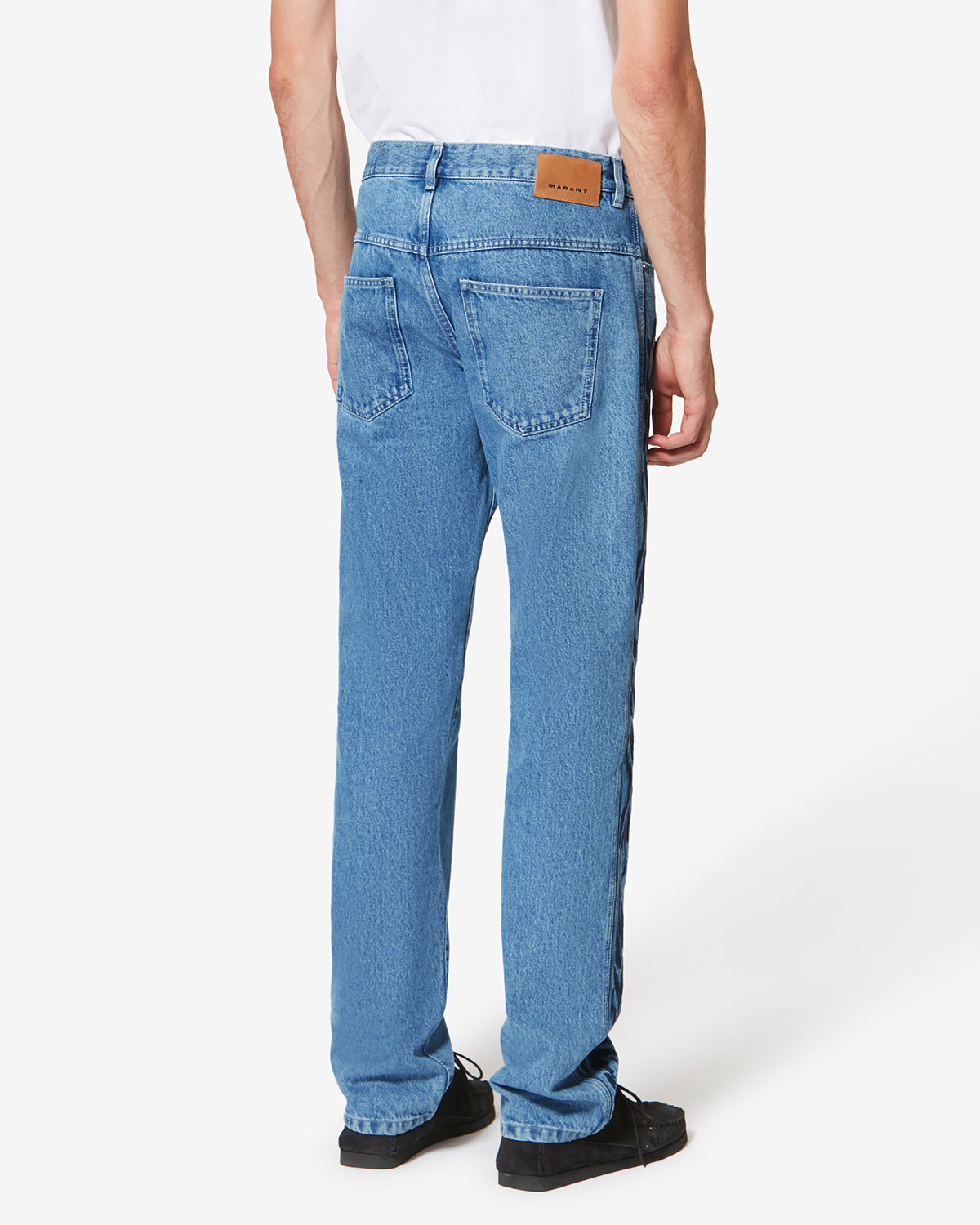 Pantalón vaquero con 5 bolsillos de denim bordado lewis - Azul - Man - 4