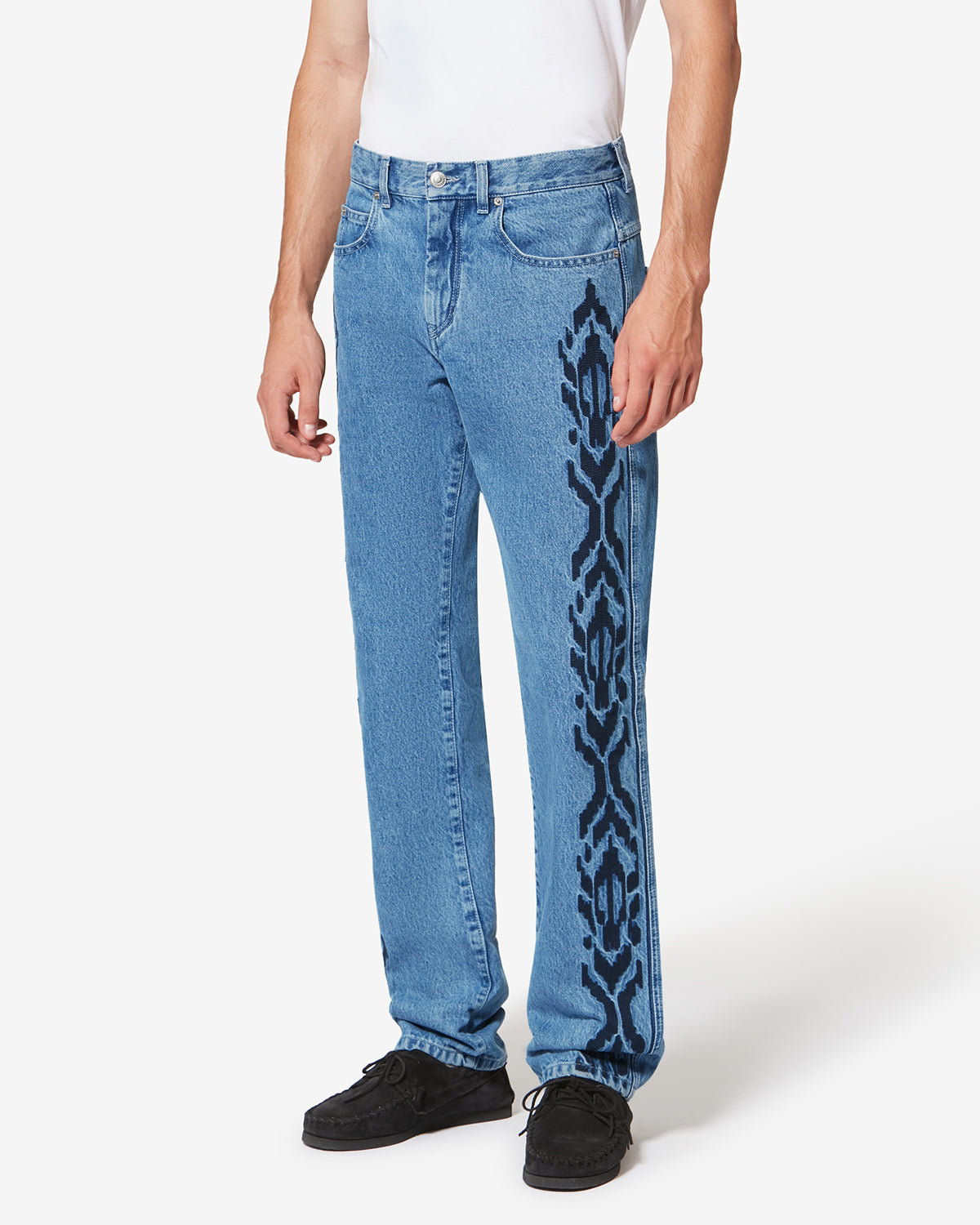 Pantalón vaquero con 5 bolsillos de denim bordado lewis - Azul - Man - 3