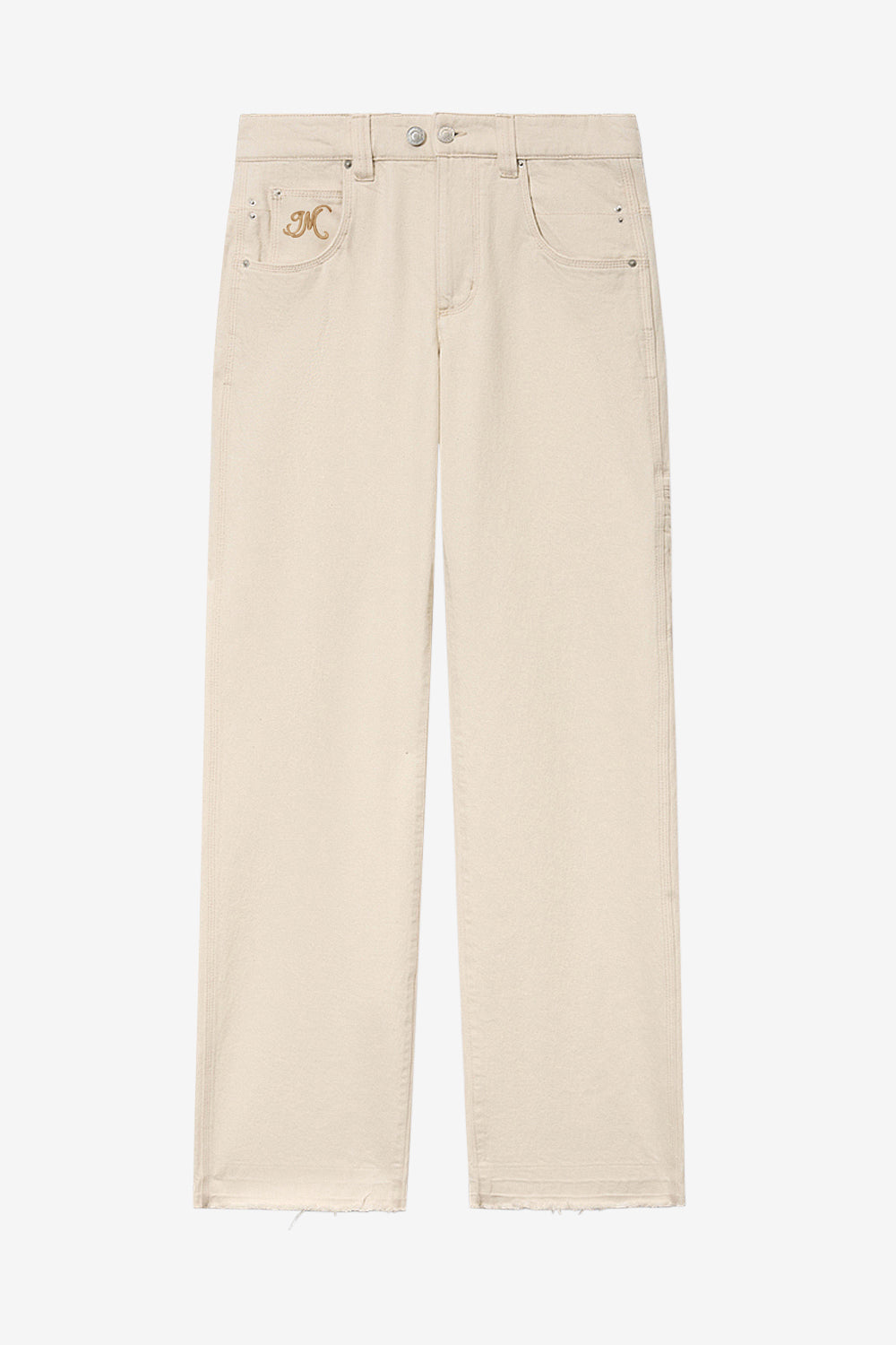 Jeans in denim con impunture jeyda - Ecru - Woman - 1