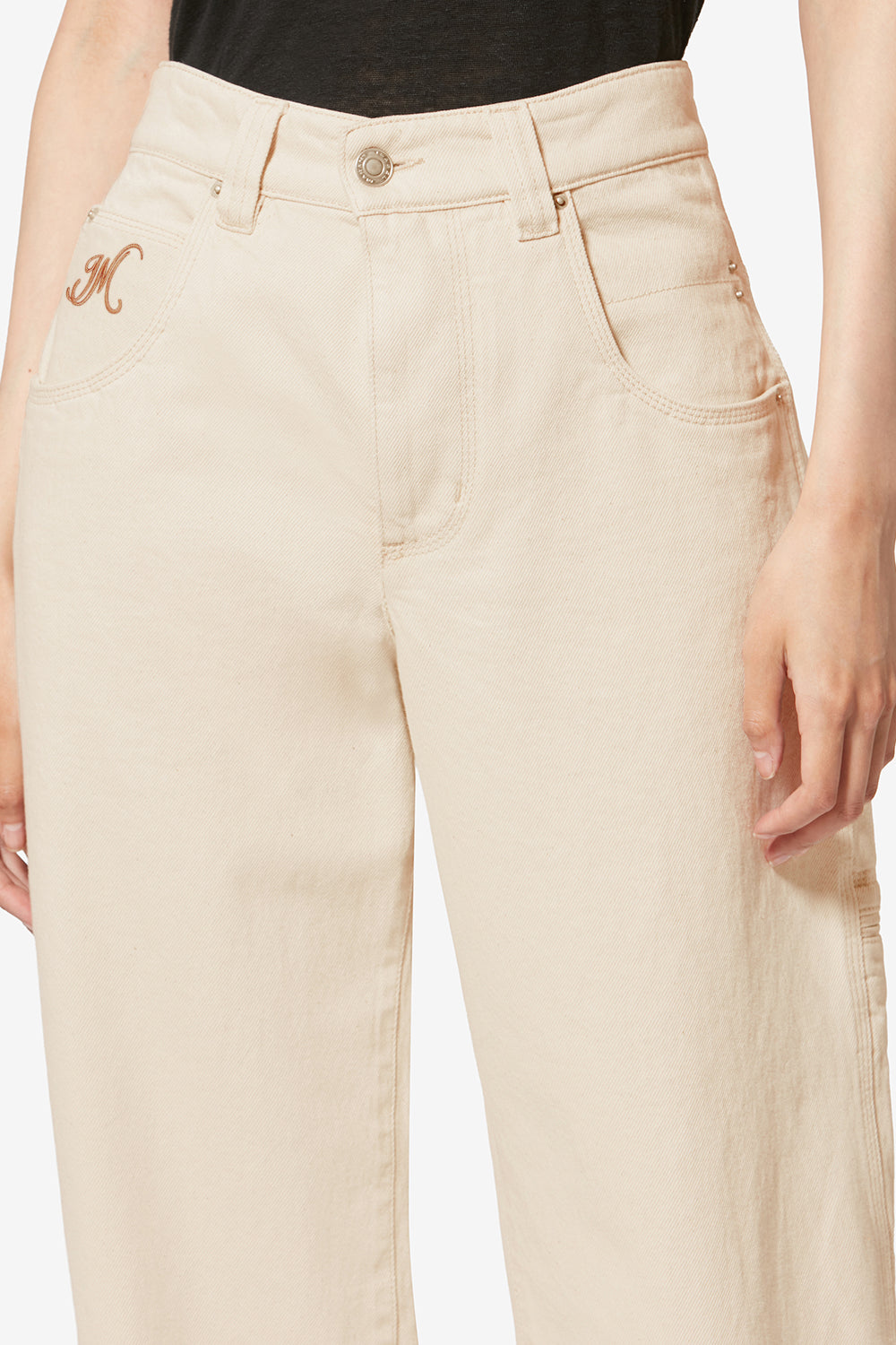 Jeans in denim con impunture jeyda - Ecru - Woman - 3