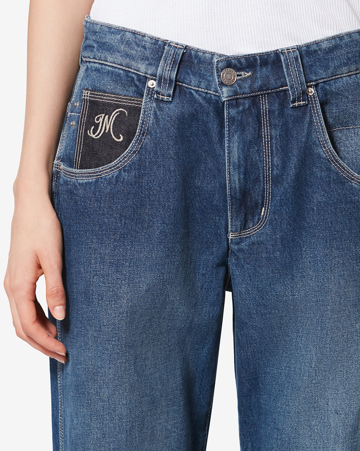 Jeans in denim con impunture jeyda - Blu - Woman - 2