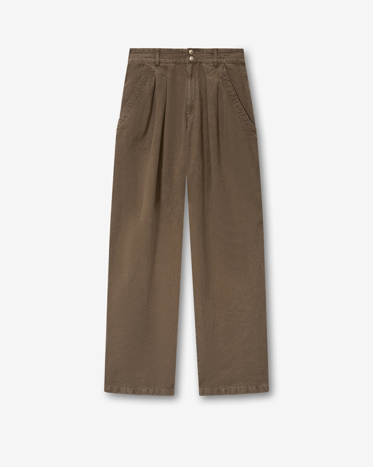 Nadine flowing cotton and linen workwear pants - Dark bronze - Woman - 5