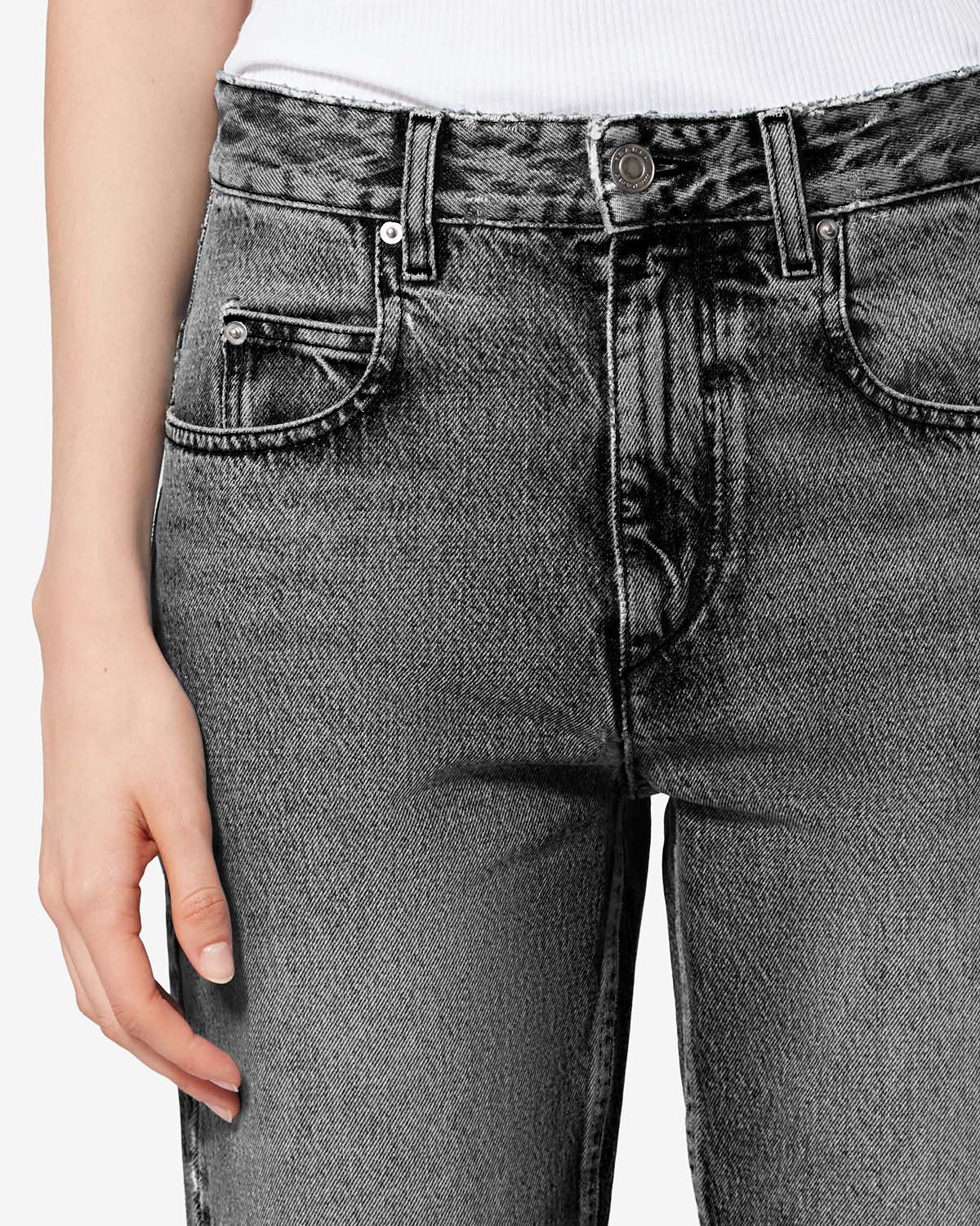 Pantalon dakota en coton - Noir délavé - Woman - 2