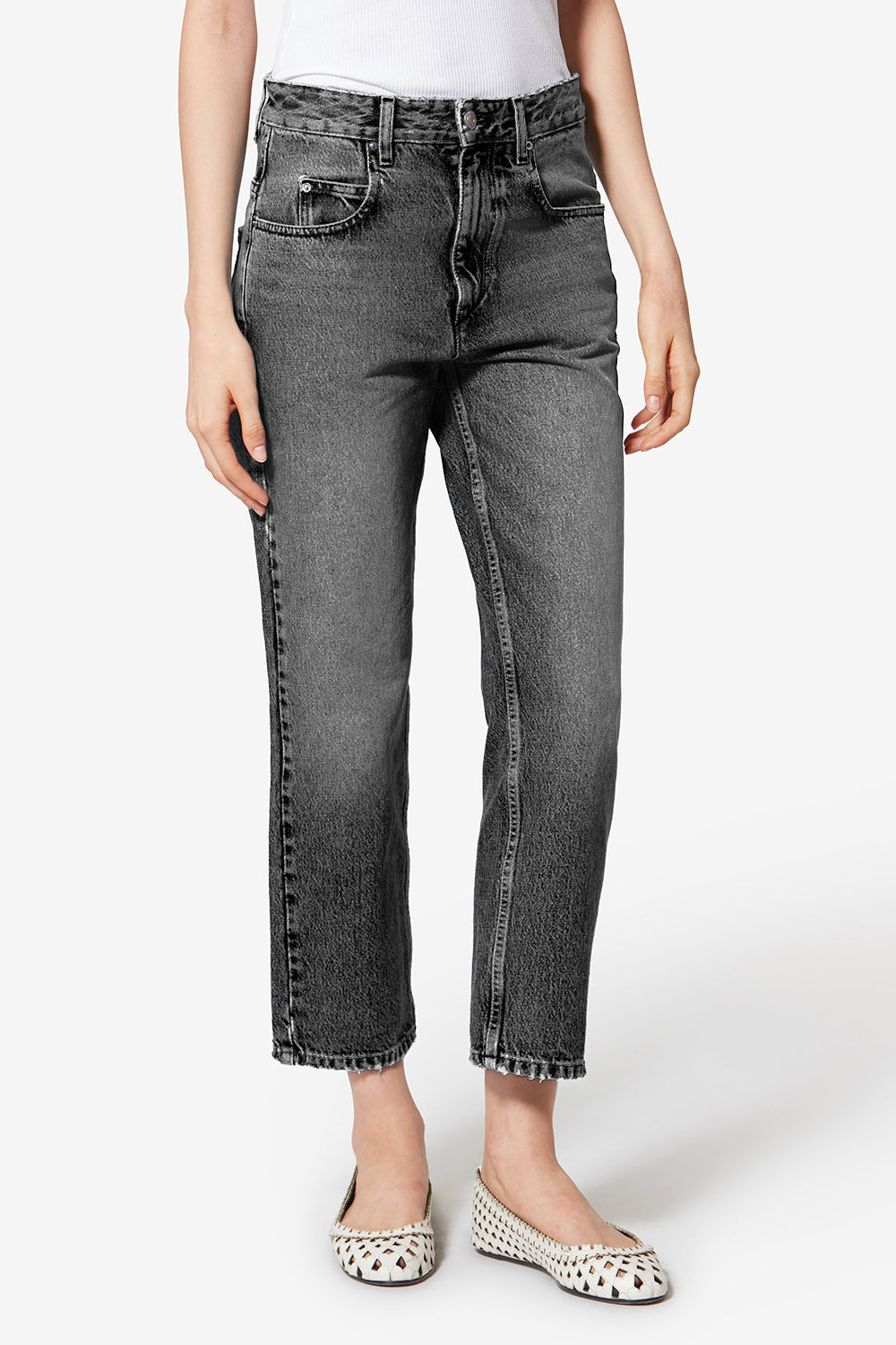 Dakota 코튼 팬츠 - 검정으로 씻어낸 - Woman - 4