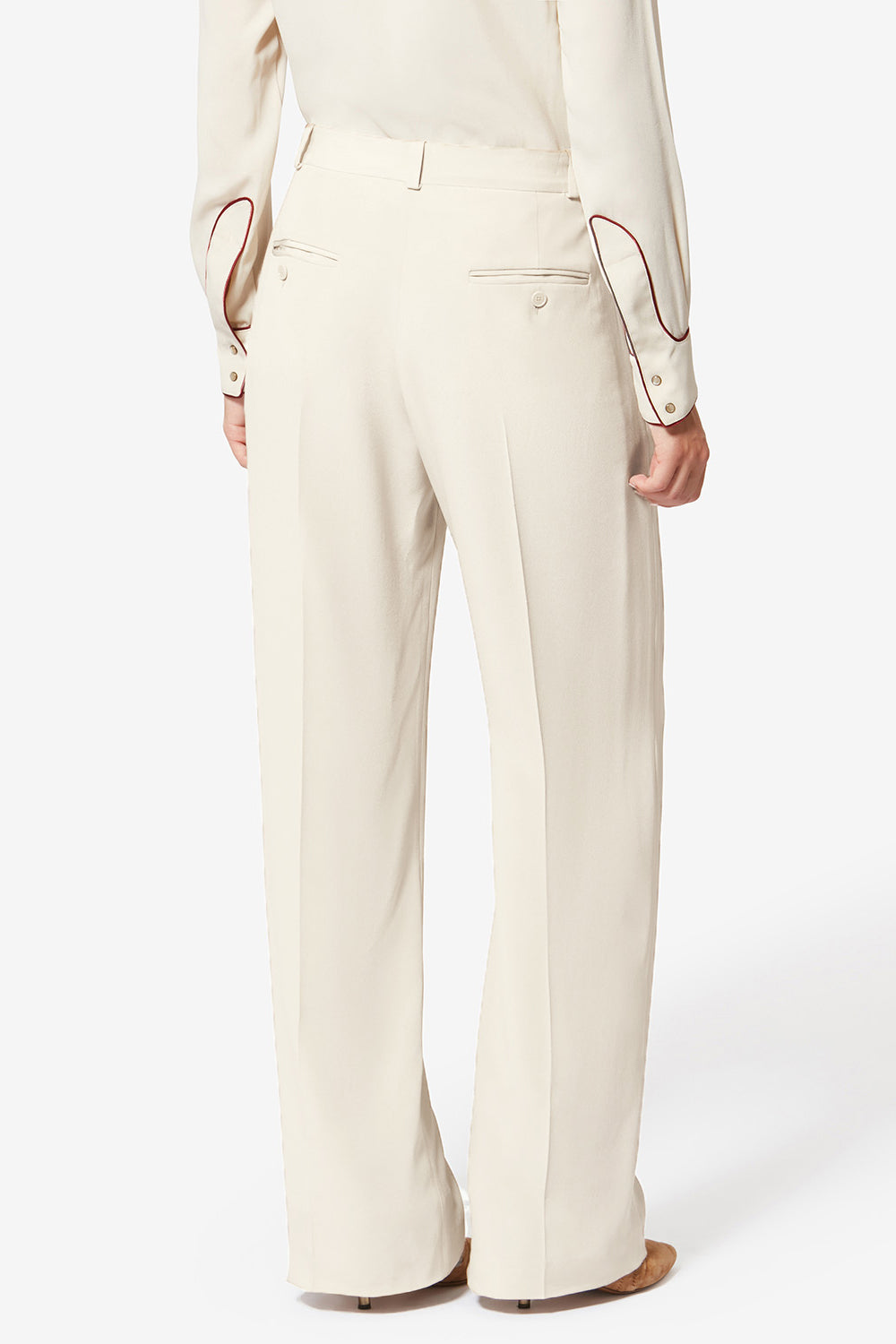 Neonda flowing crepe suit pants - Ecru - Woman - 5
