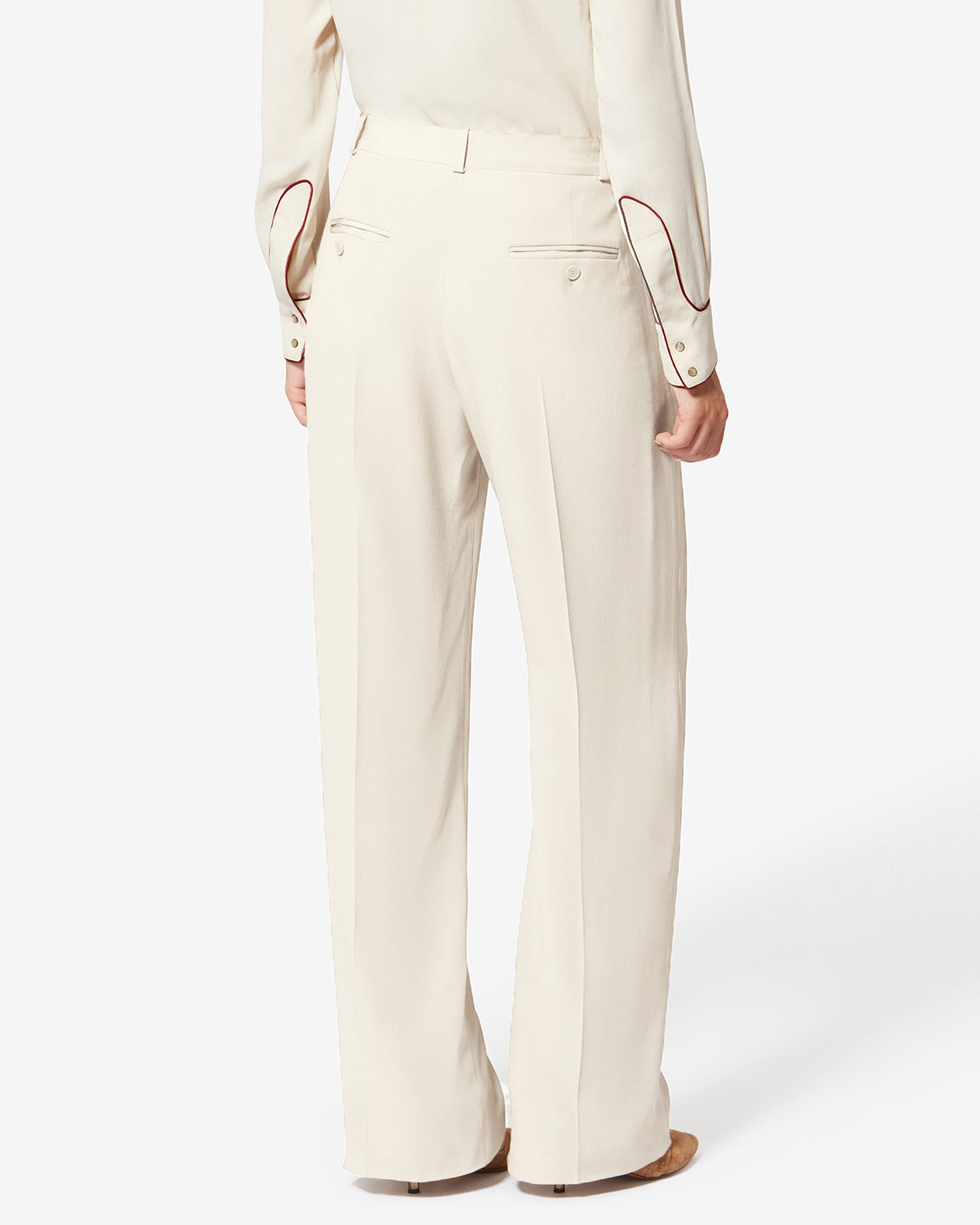 Neonda flowing crepe suit pants - Ecru - Woman - 4