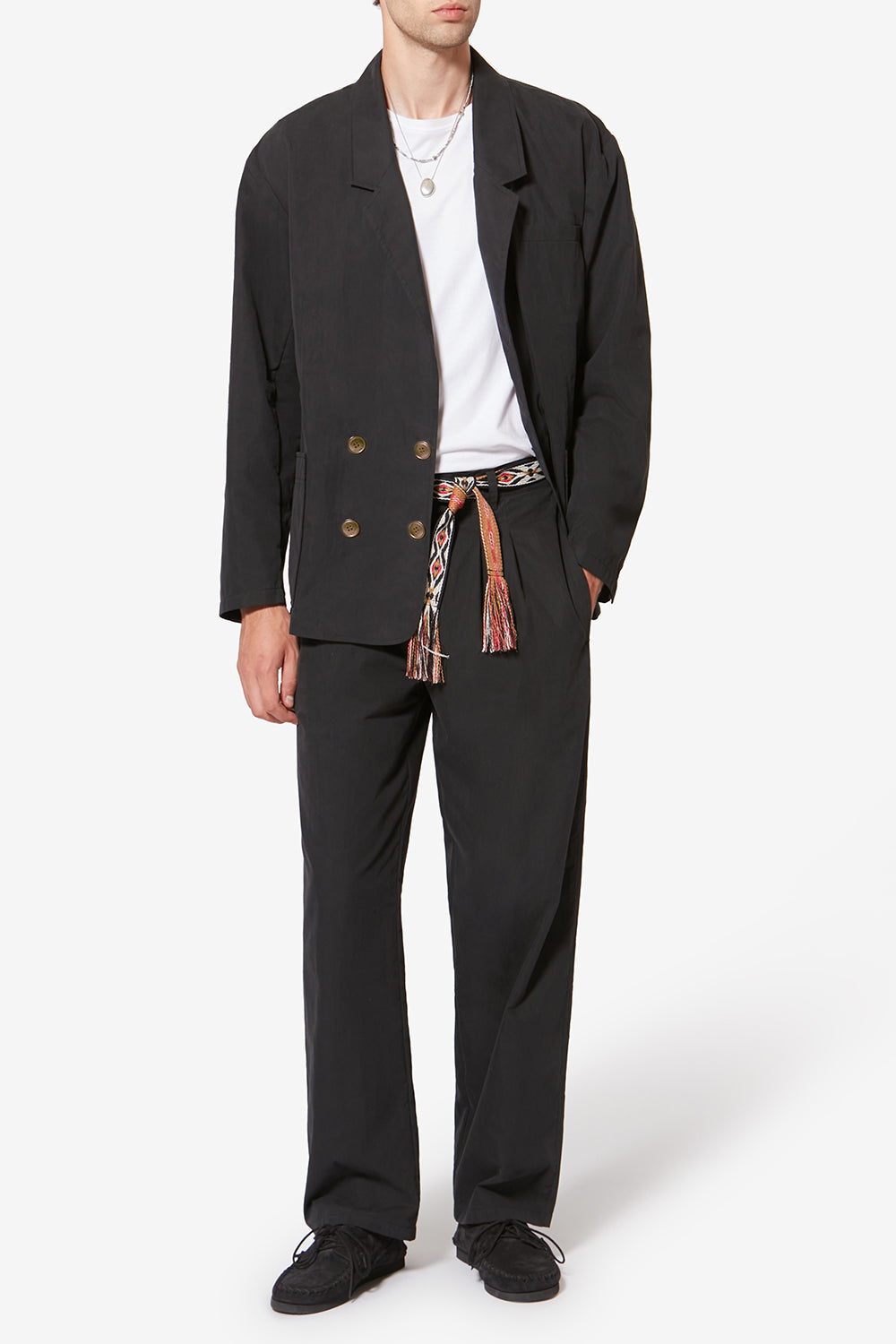 Lässige bundfaltenhose yostin aus baumwolle - Schwarz gewaschen - Man - 2