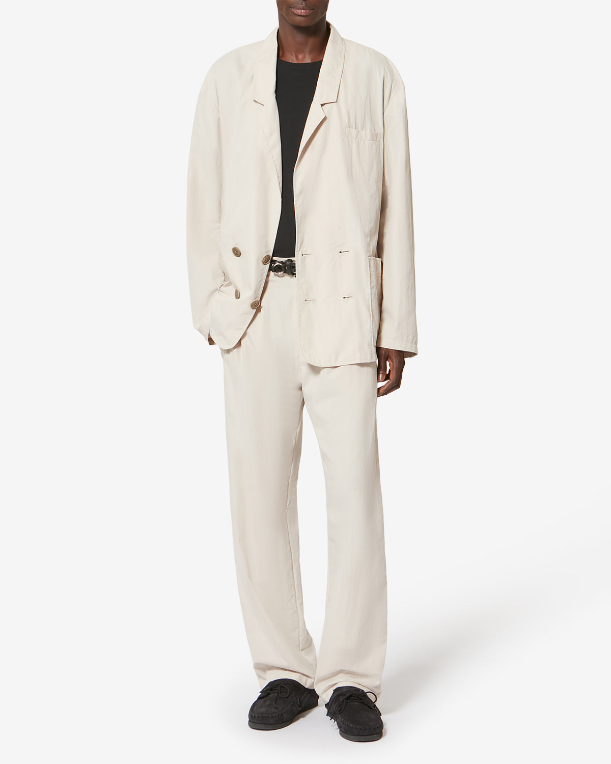 Pantalón con pliegues informal yosti de algodón - Crudo - Man - 1