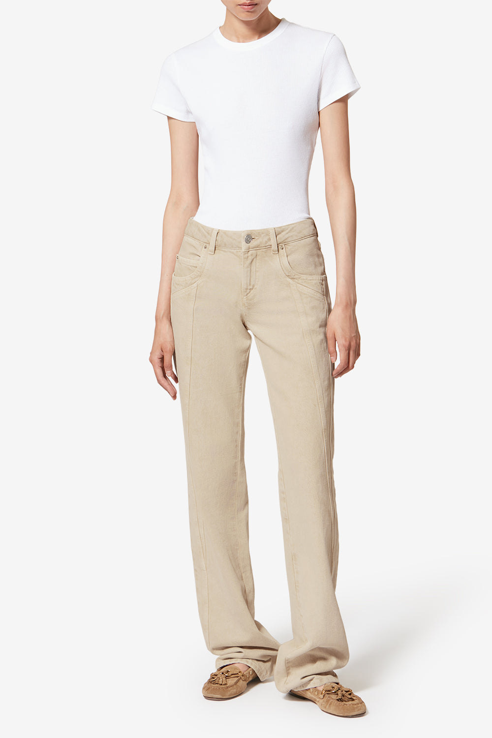 Jaylis 경량 데님 부츠컷 진 - 에크루 - Woman - 2