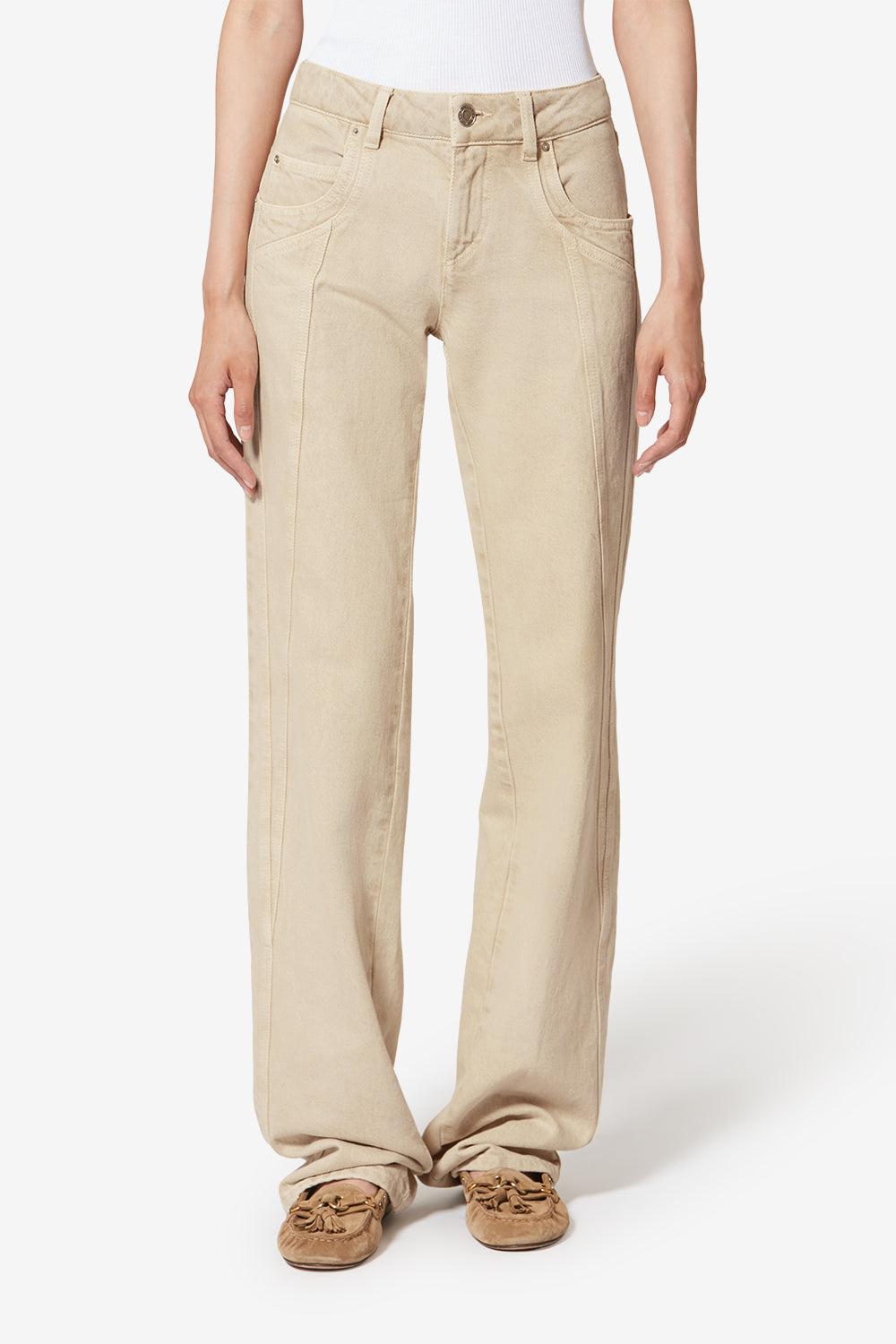 Jaylis 경량 데님 부츠컷 진 - 에크루 - Woman - 4