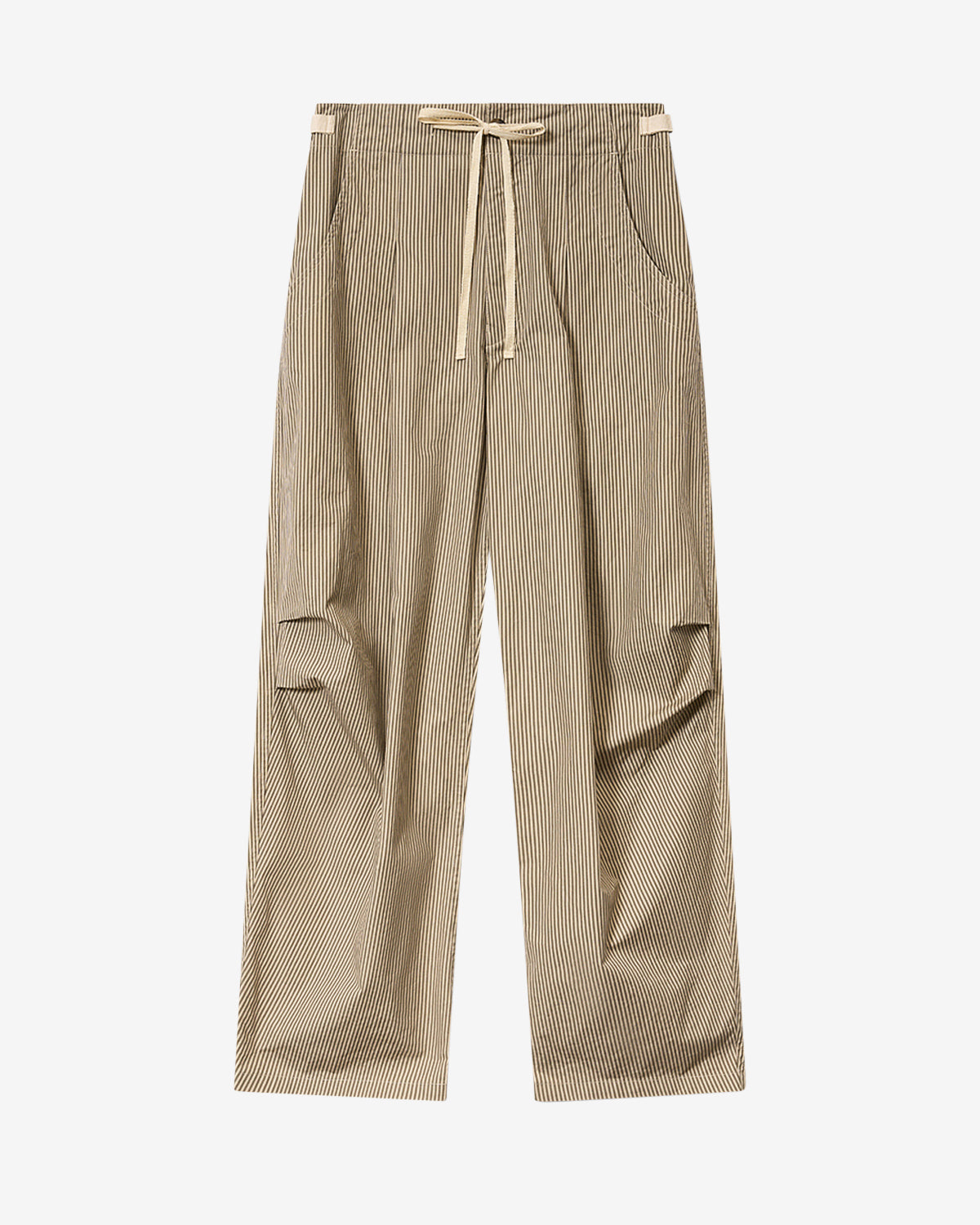 Pantaloni ampi in cotone a righe ceryne - Beige-khaki - Woman - 5