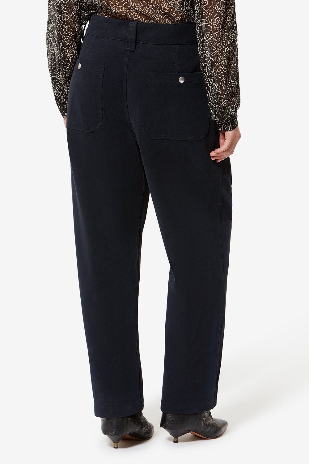 Opalyna wide-leg cotton twill canvas pants - Black - Woman - 5