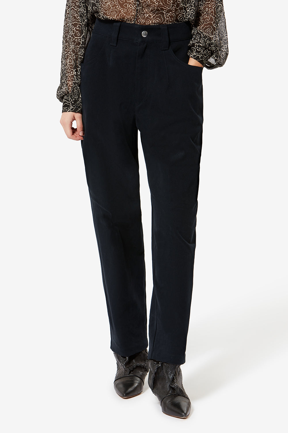 Opalyna wide-leg cotton twill canvas pants - Black - Woman - 4