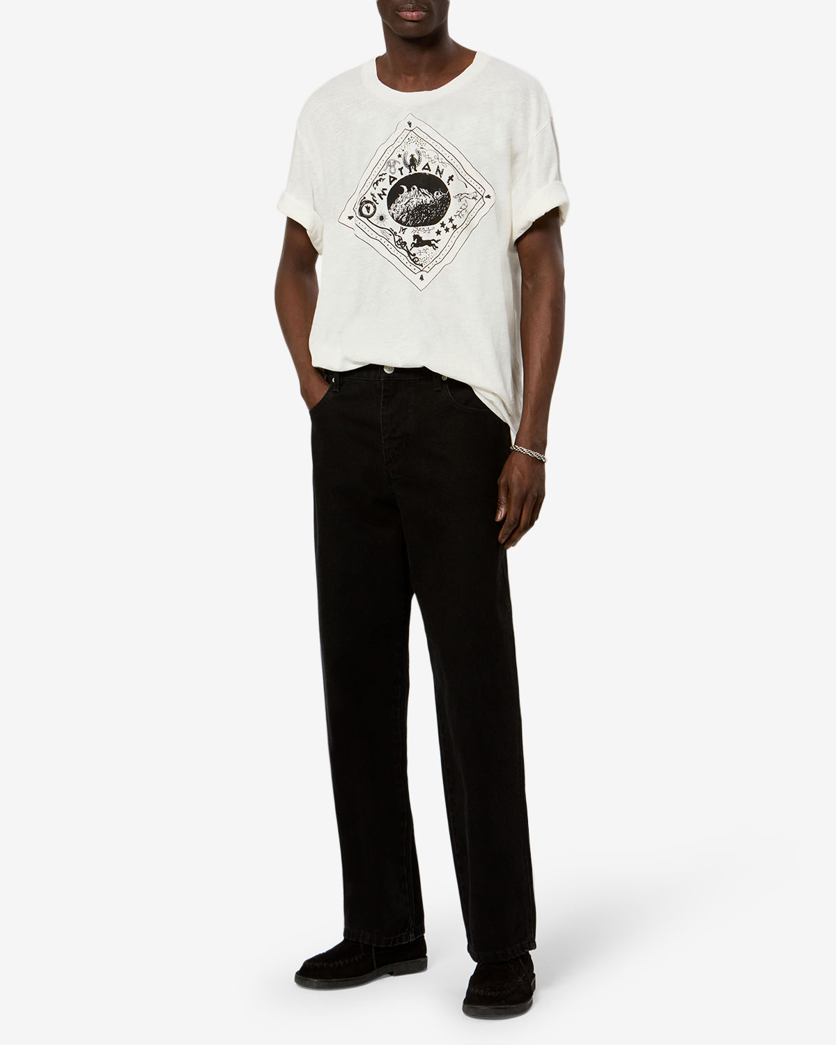 Jorjey デニムパンツ メンズ ウォッシュドブラック | ISABEL MARANT