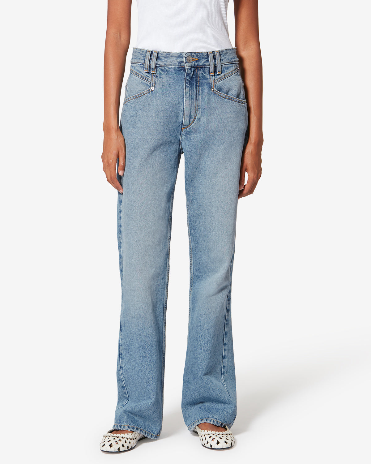 Belvia コットンパンツ - ライトブルー - Woman - 3