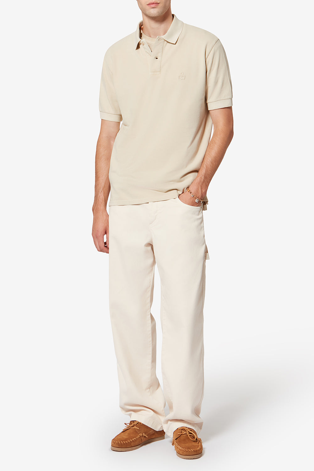 Polo de manga corta afko de algodón piqué - Amarillo claro - Man - 2