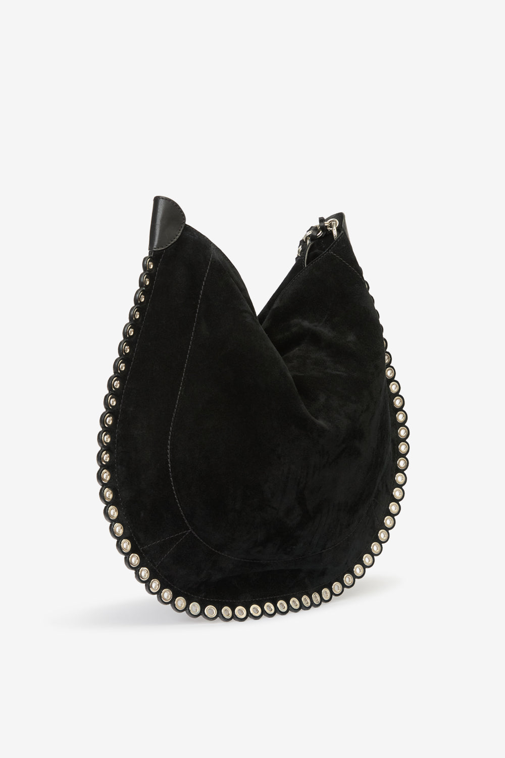 Oskan hobo soft shoulder bag - Black and silver - Woman - 5