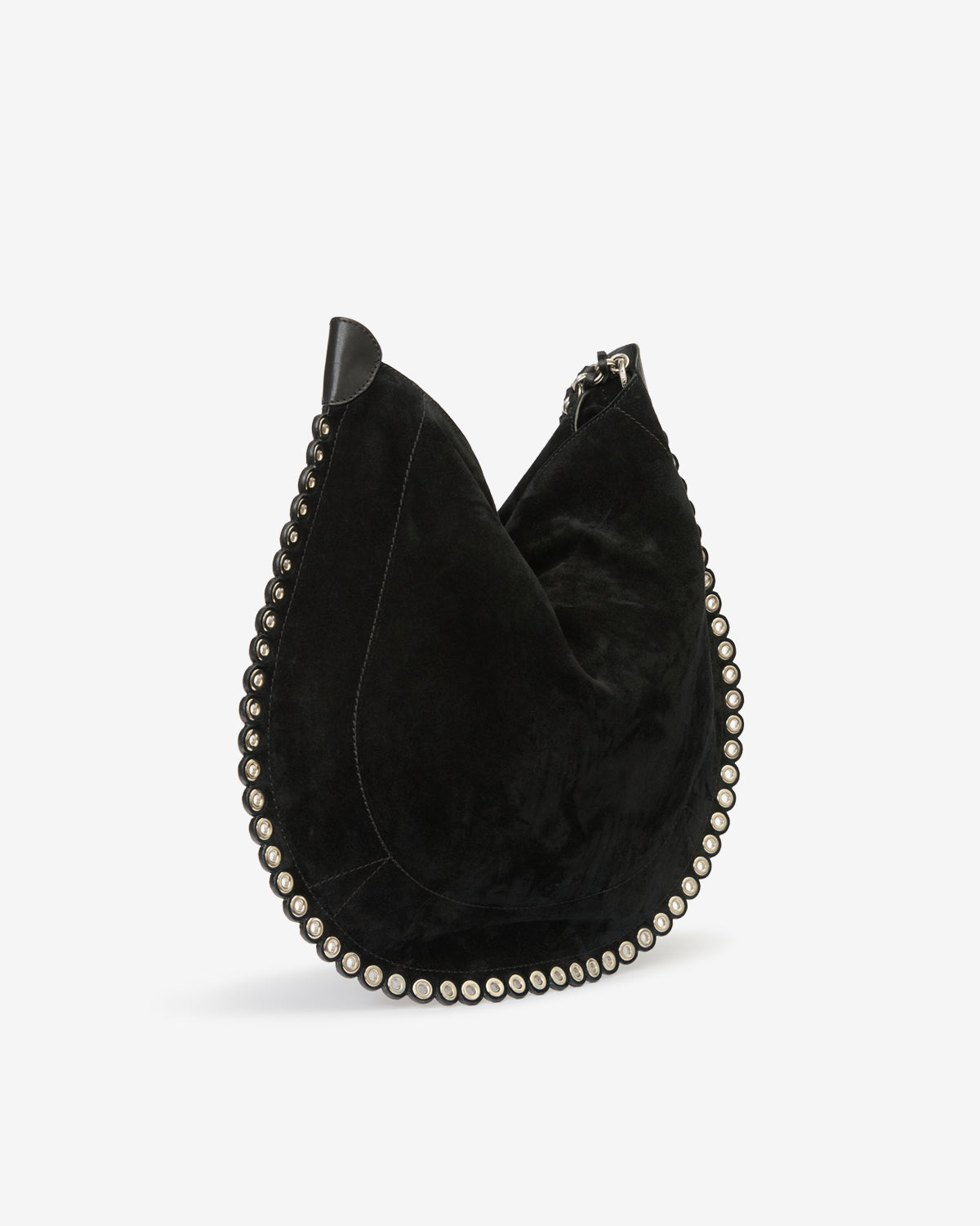 Oskan hobo soft shoulder bag - Black and silver - Woman - 5