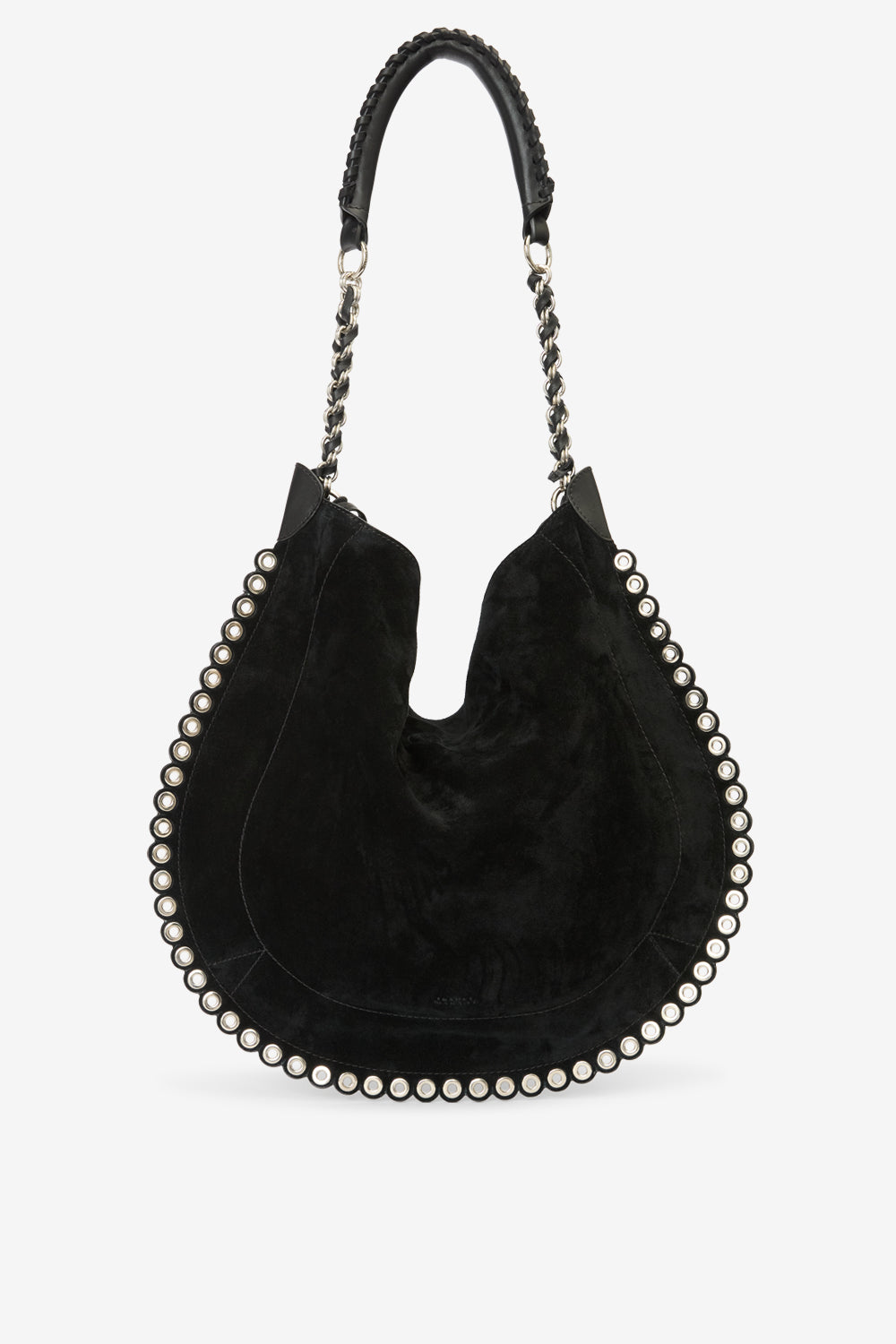 Oskan hobo soft shoulder bag - Black and silver - Woman - 1