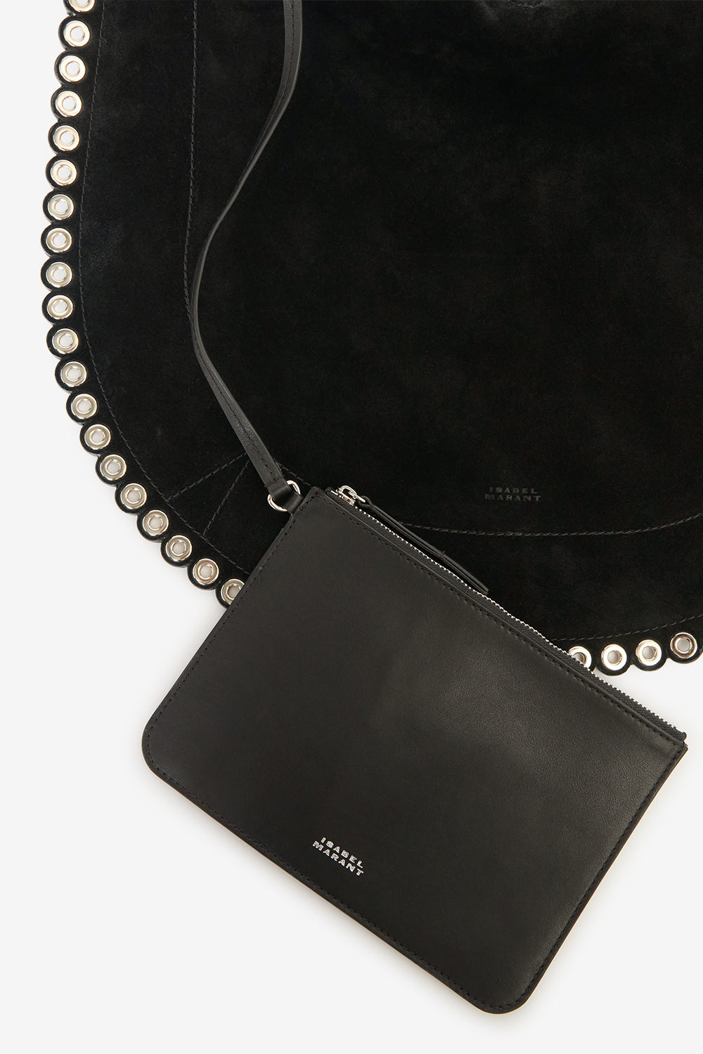 Oskan hobo soft shoulder bag - Black and silver - Woman - 3