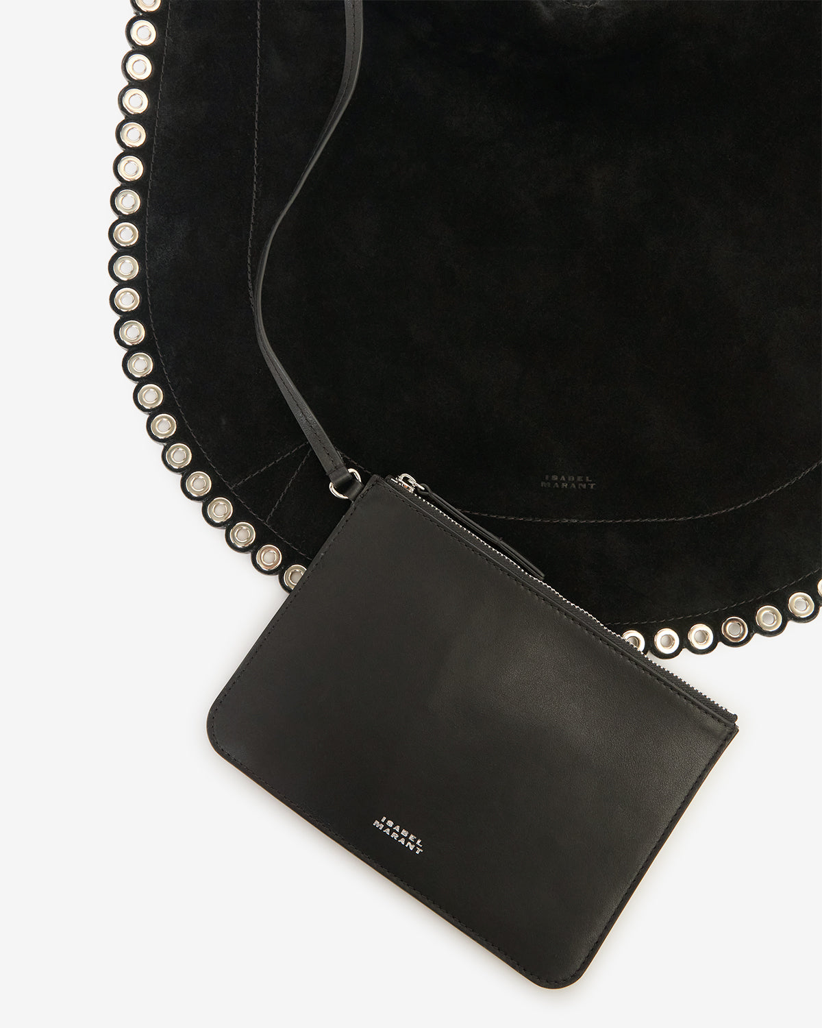 Oskan hobo soft shoulder bag - Black and silver - Woman - 3