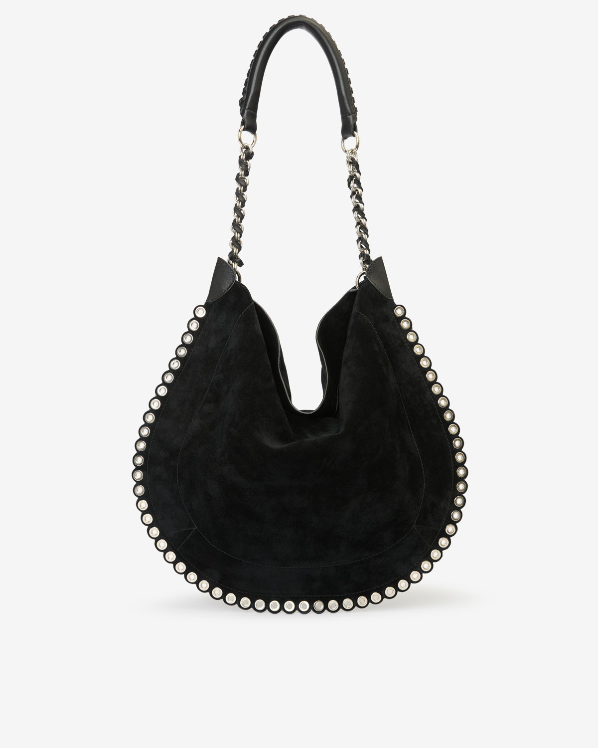 Oskan hobo soft shoulder bag - Black and silver - Woman - 4