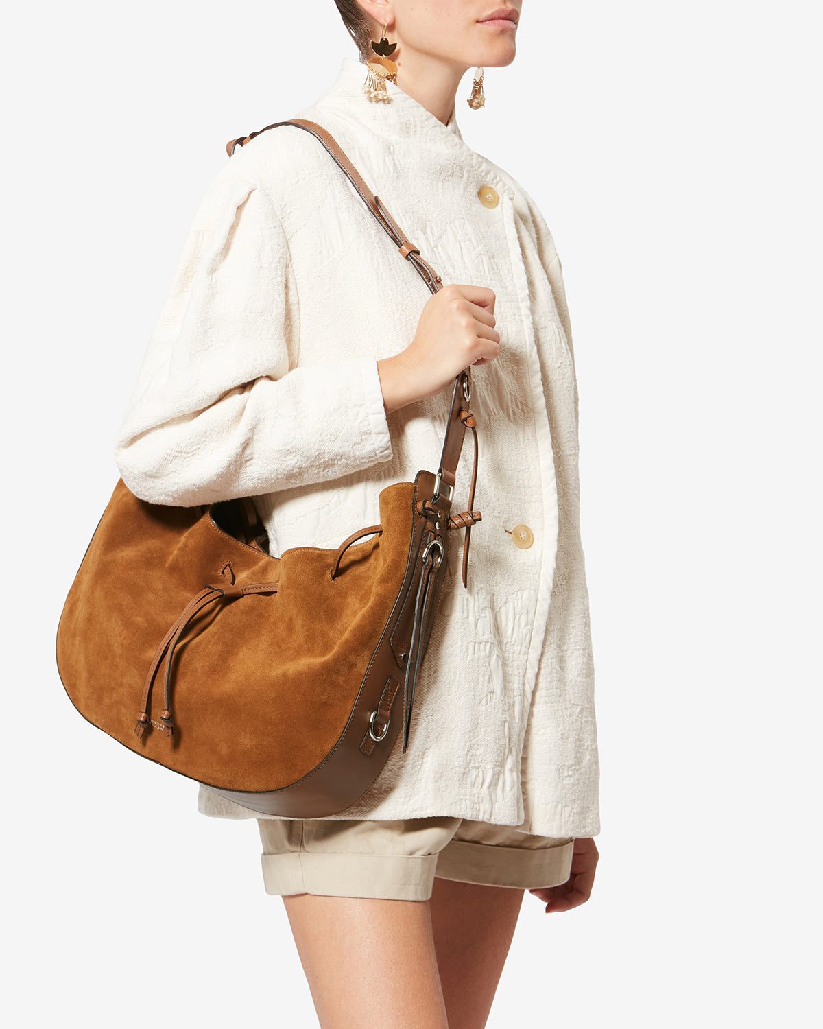 Bolso de hombro bolton hobo en cuero suave - Cognac - Woman - 3