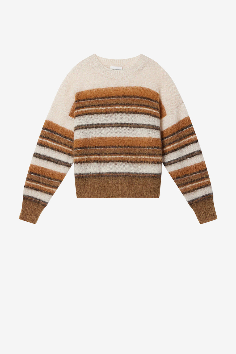 Jersey de mohair de lana virgen drussellh - Ecru/camel - Man - 1