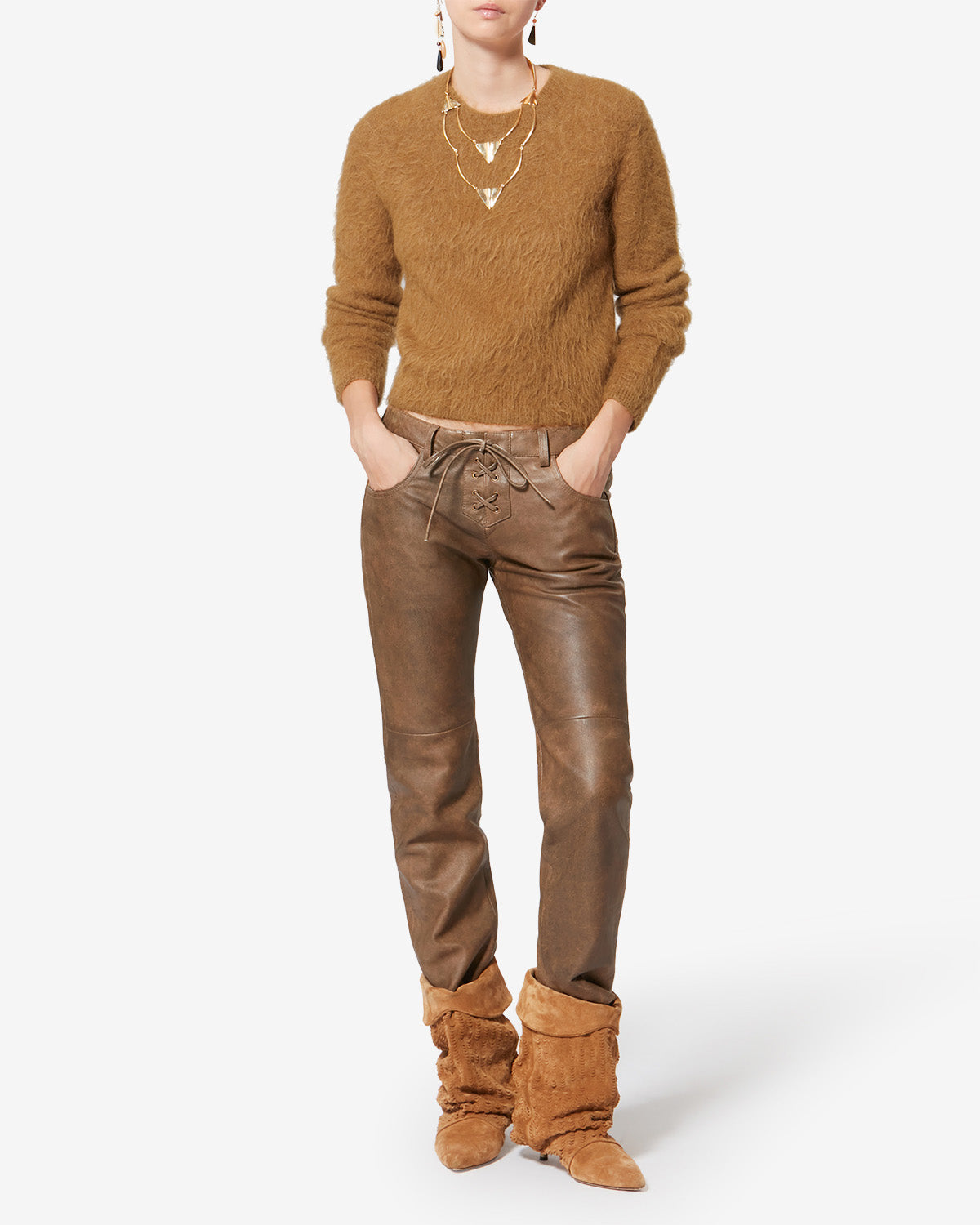 Hermine wool sweater - Camel - Woman - 1