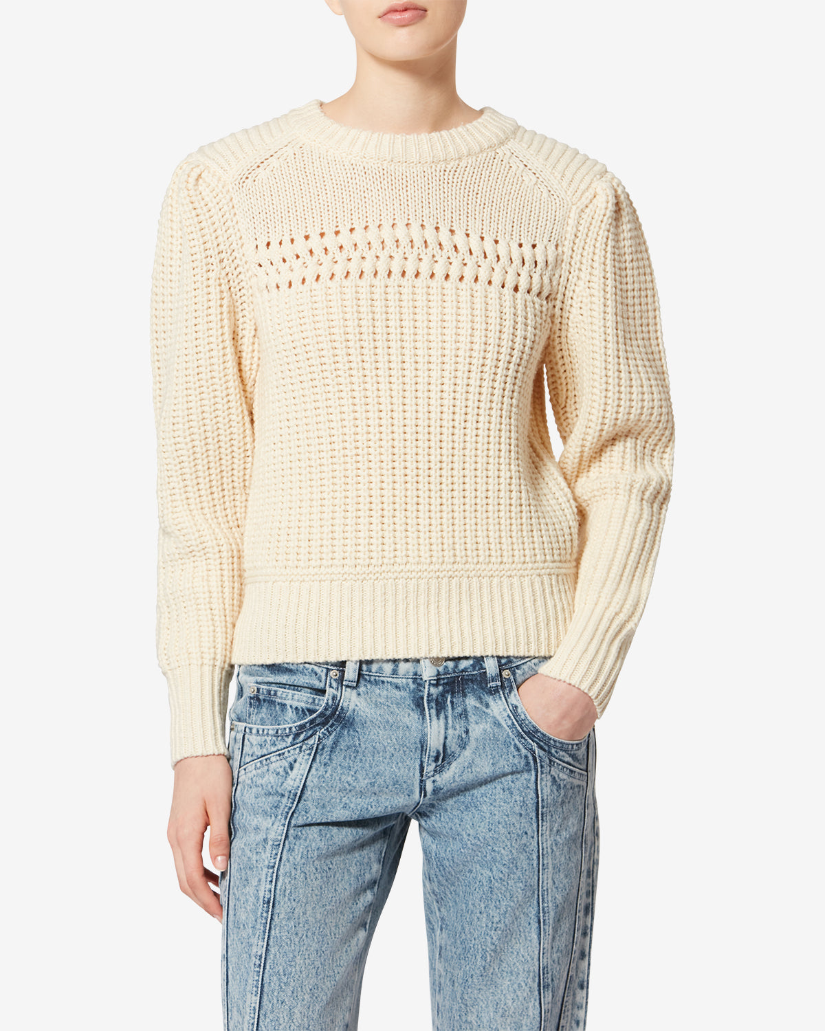 Winnie double-faced knit sweater - Ecru - Woman - 3