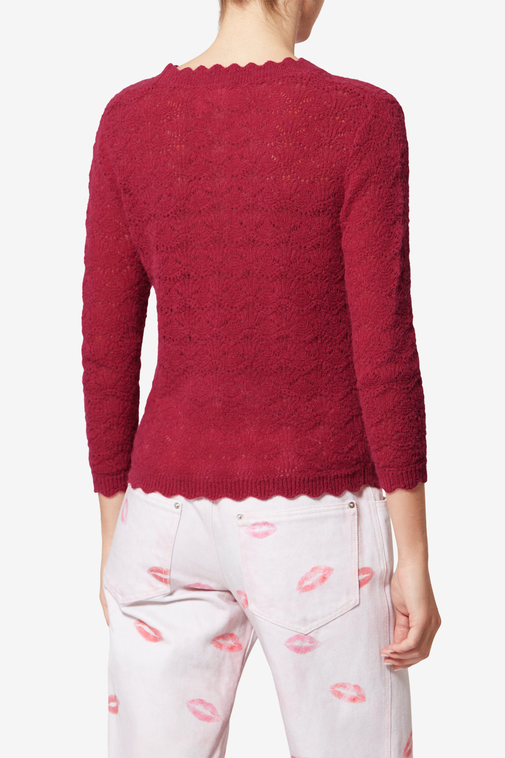 Maglione in pizzo di alpaca leonette - Fuchsia - Woman - 5