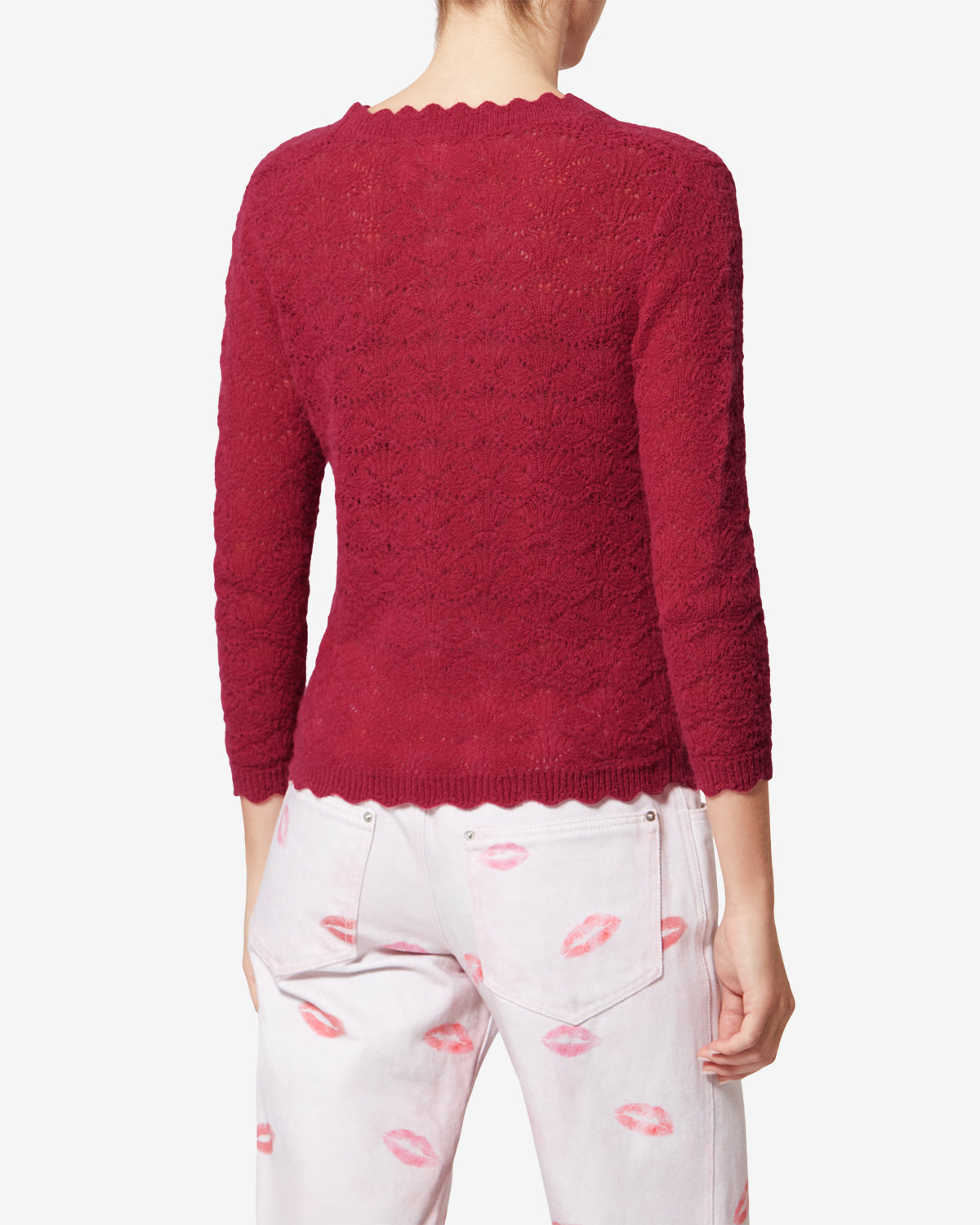 Maglione in pizzo di alpaca leonette - Fuchsia - Woman - 4