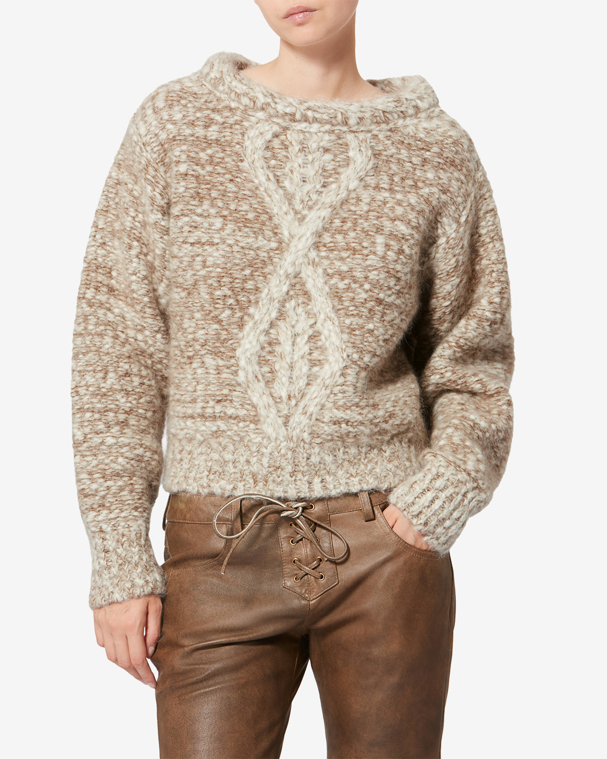 Maglione dorota in lana - Ecru-bronze - Woman - 3