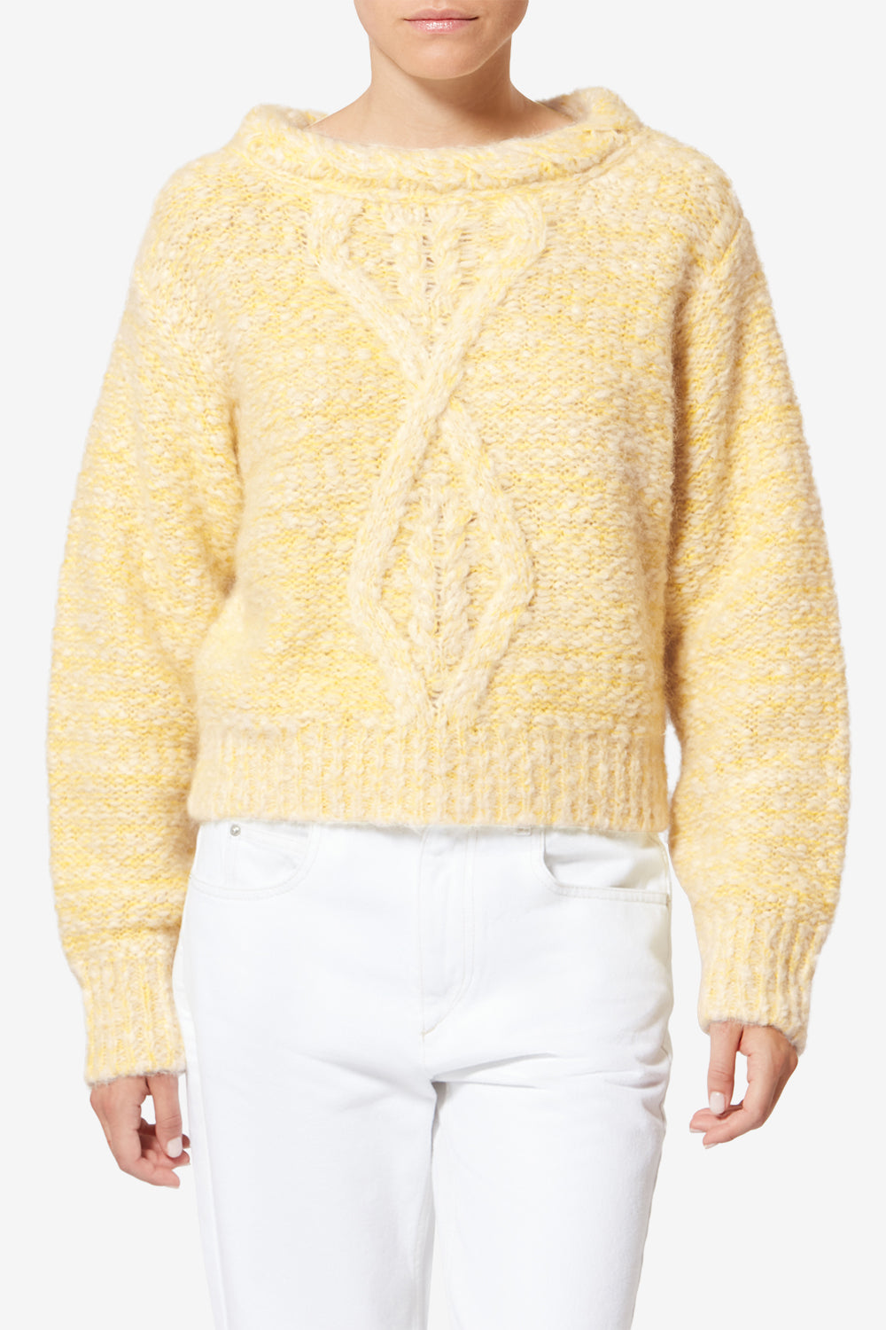 Dorota wool sweater - Ecru and yellow - Woman - 4