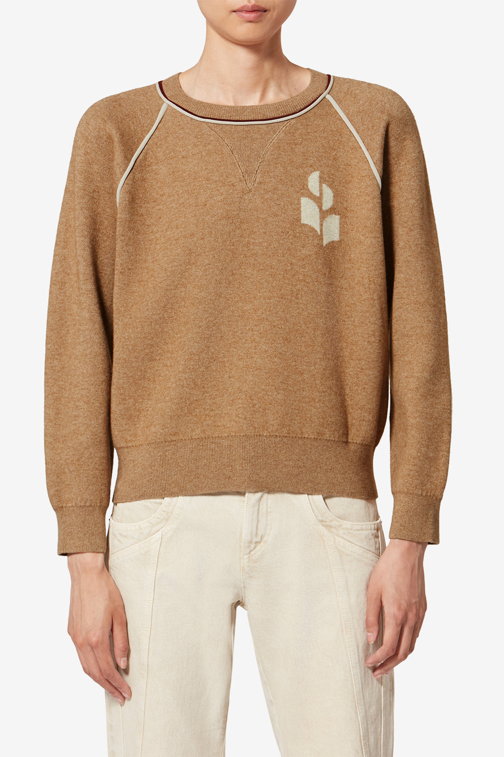 Loriby sporty sweater with logo - Camel-light grey - Woman - 4