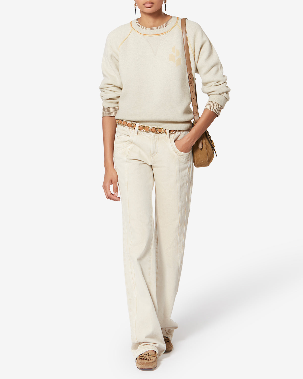 Loriby 스포티 로고 스웨터 - Light grey-light yellow - Woman - 1