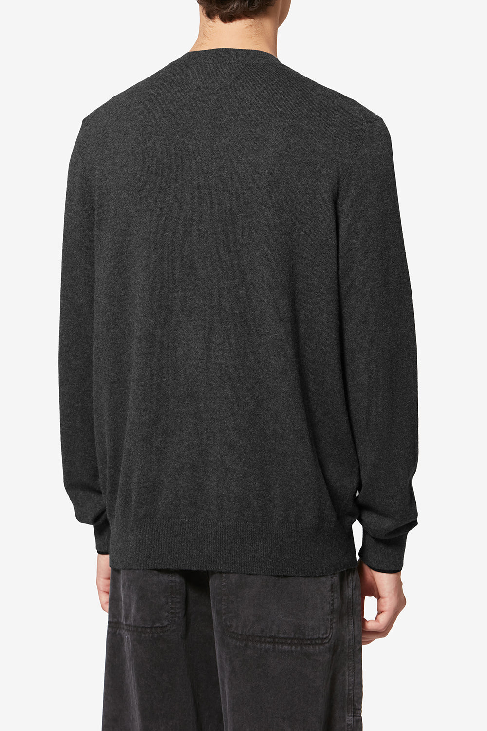 Antea thin cotton and wool sweater - Anthracite-black - Man - 5