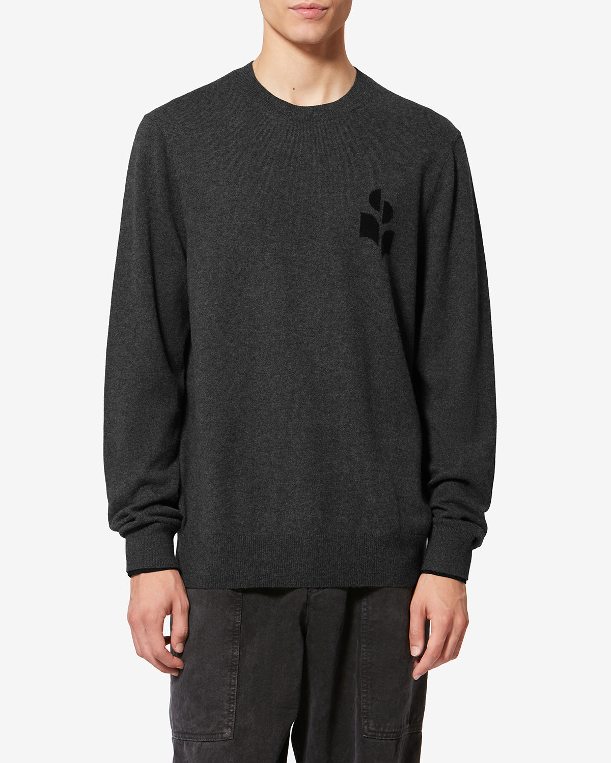 Antea thin cotton and wool sweater - Anthracite-black - Man - 3