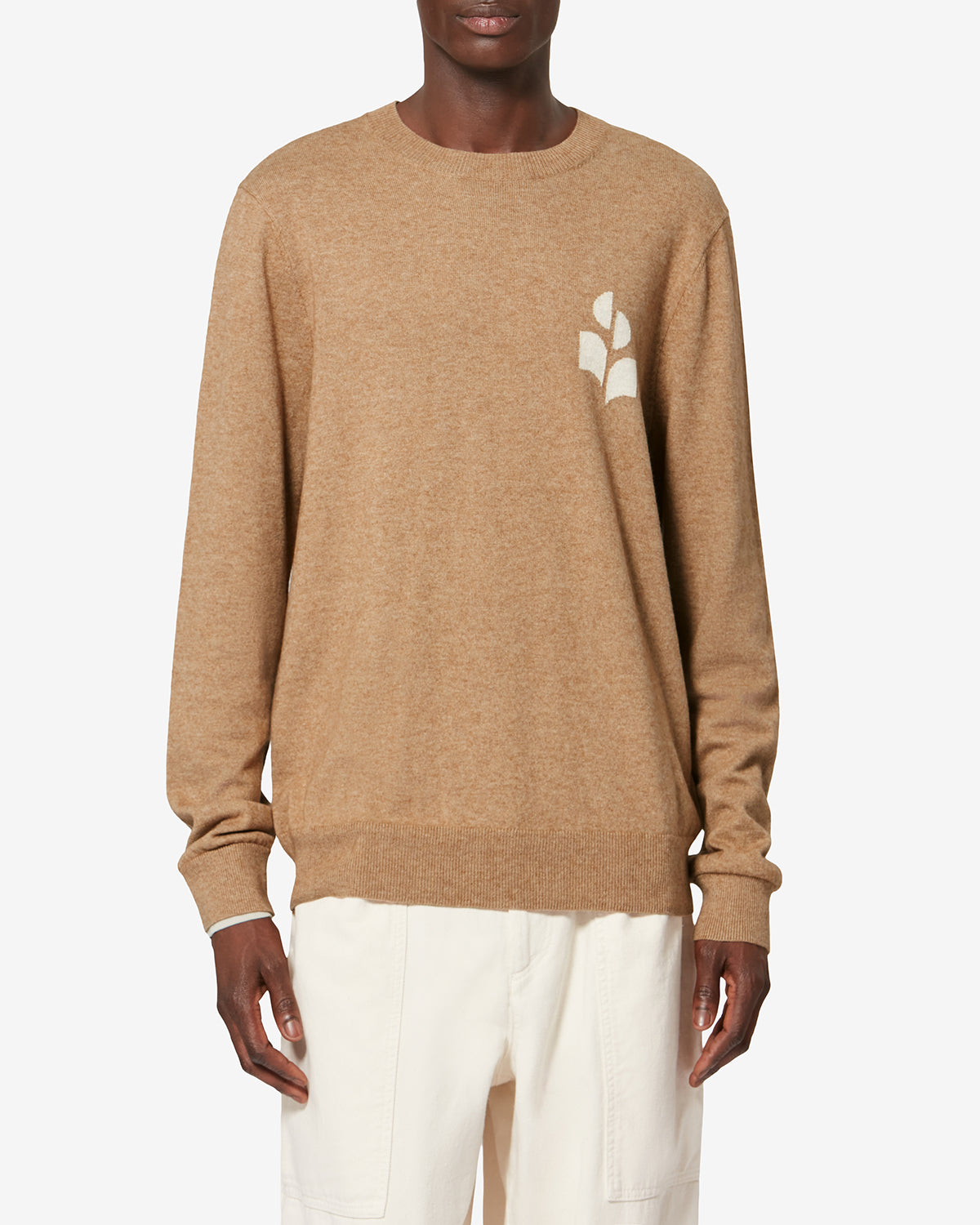Antea thin cotton and wool sweater - Camel-light grey - Man - 3