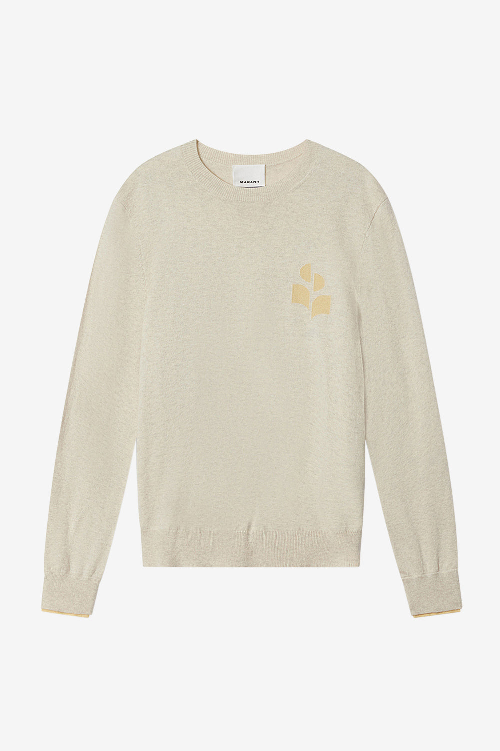 Pull fin en coton et laine antea - Gris clair-jaune clair - Man - 1