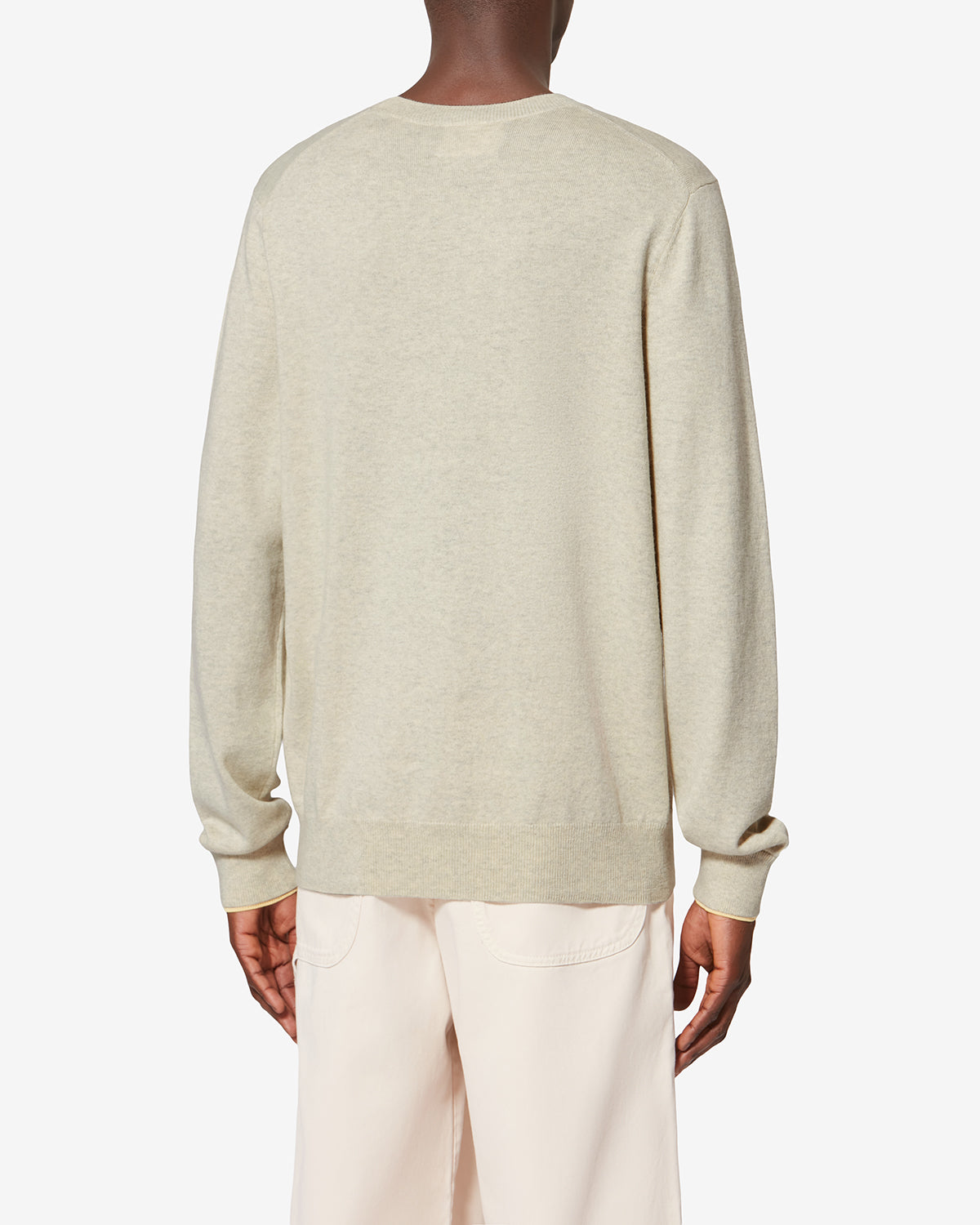 Antea thin cotton and wool sweater - Light grey-light yellow - Man - 4