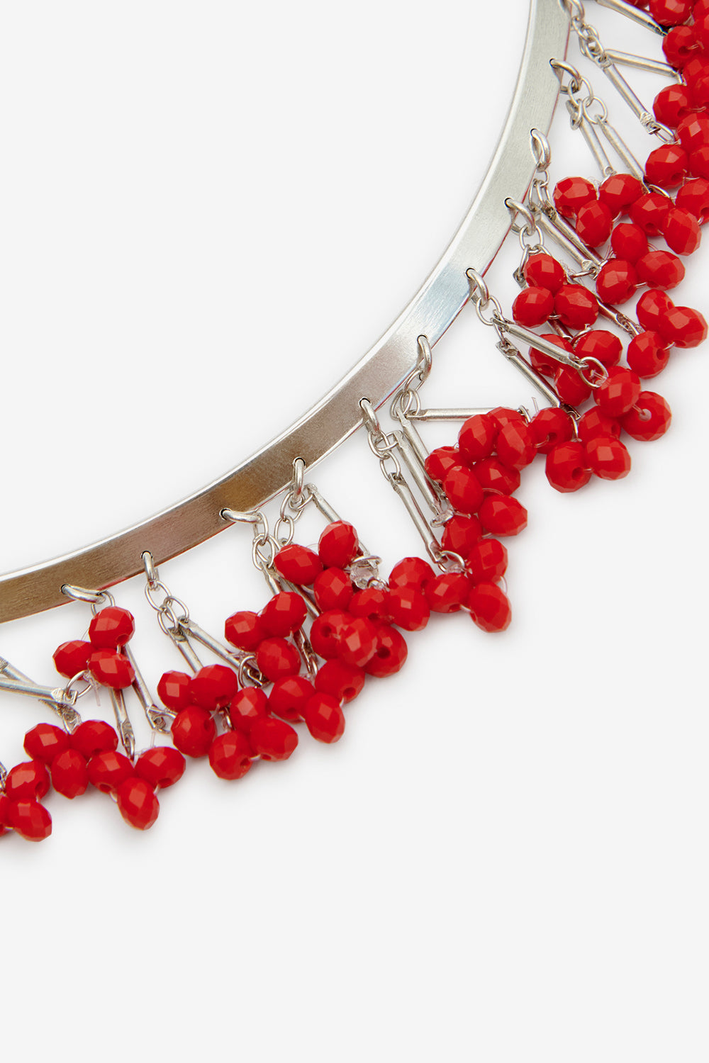 Nora choker necklace - Red-silver - Woman - 3