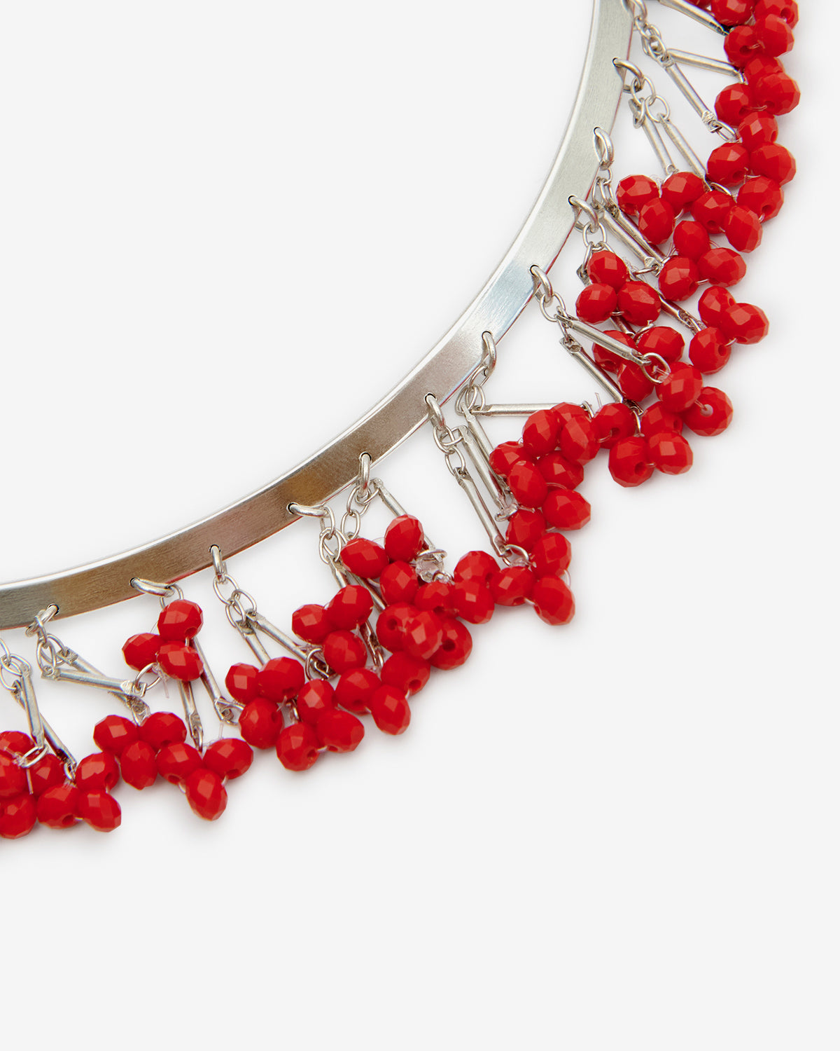 Nora choker necklace - Red-silver - Woman - 3