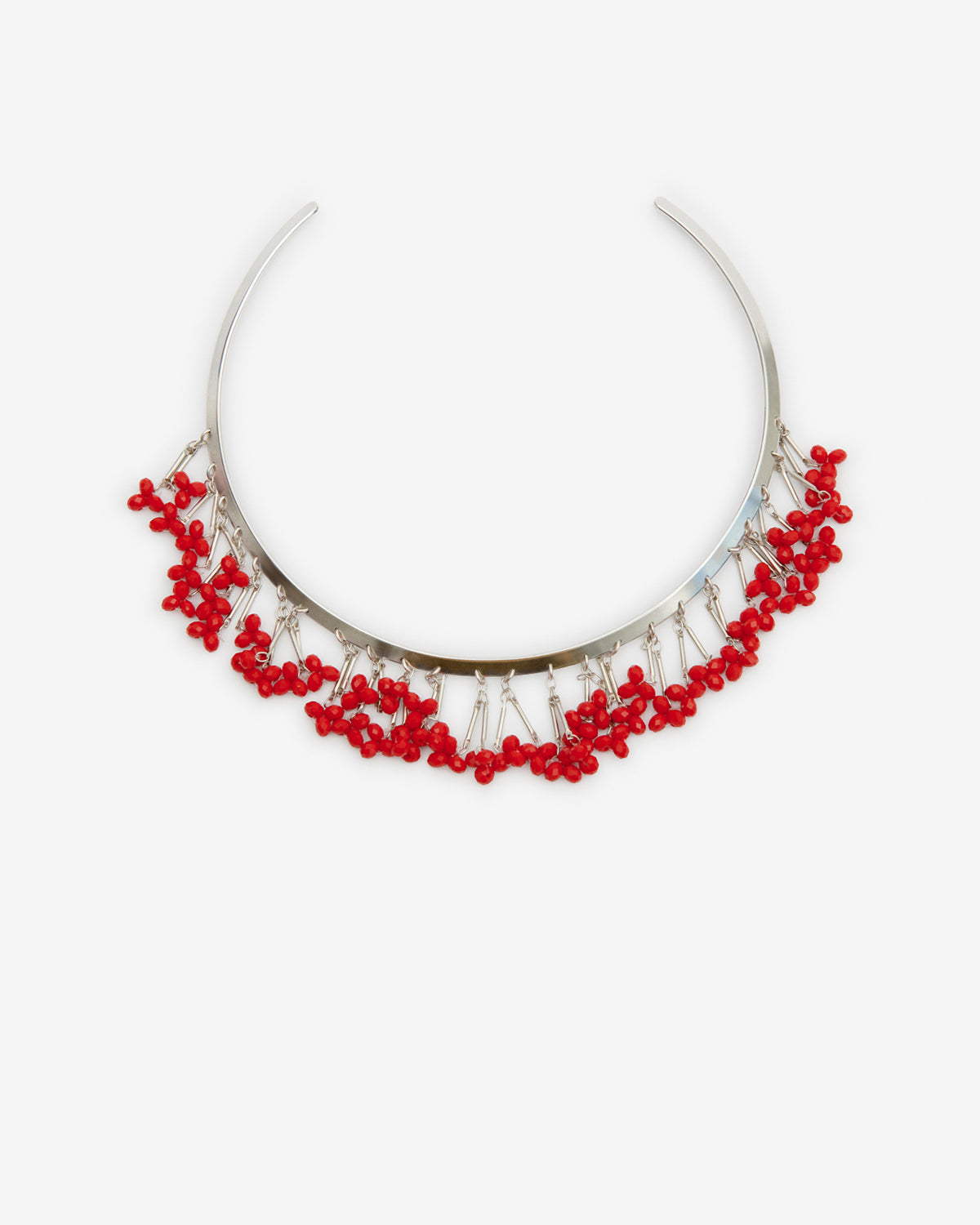 Nora choker necklace - Red-silver - Woman - 1