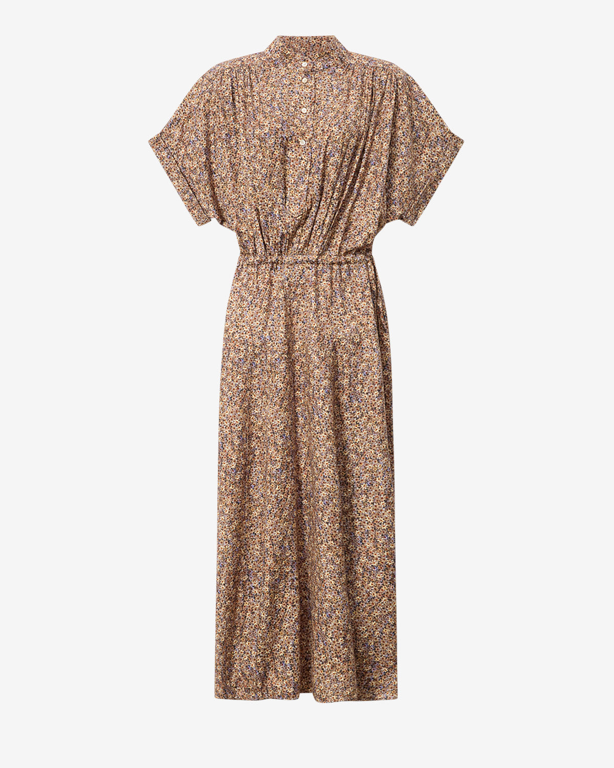 Ansley long floral silk jacquard dress - Ochre - Woman - 4