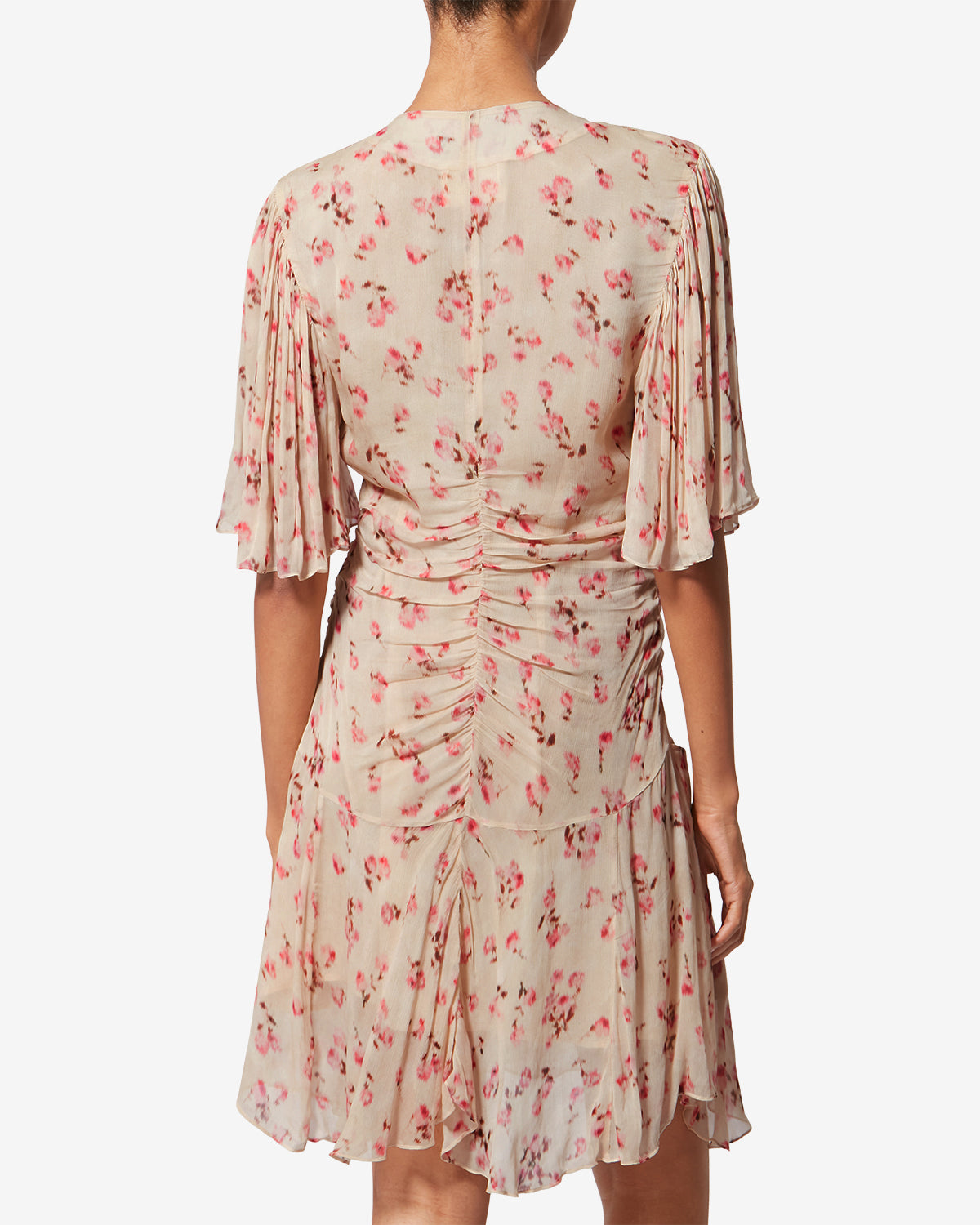 Robe courte vivienne en mousseline imprimée - Beige - Woman - 4