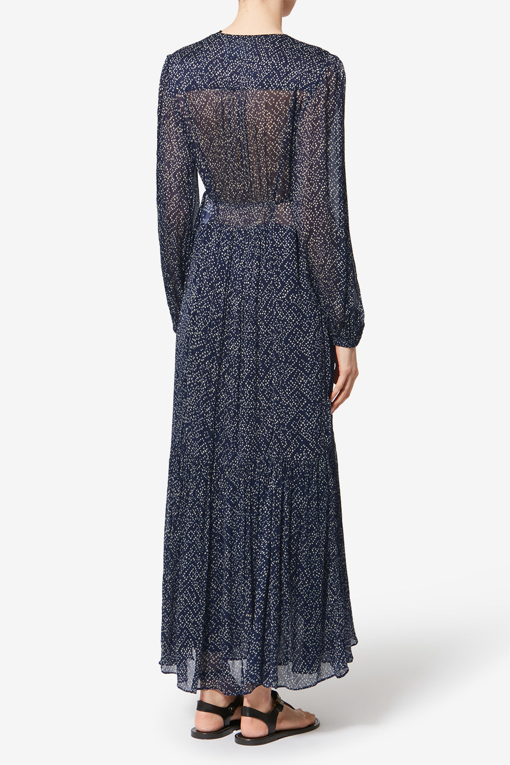 Abito lungo briane in mussola con stampa - Midnight - Woman - 5