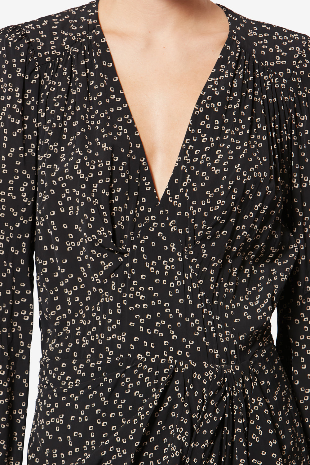 Daylia flowing origami print dress - Black - Woman - 3